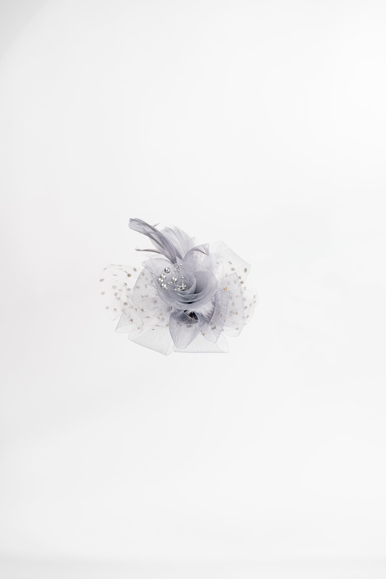Mesh Flower Dewdrop Beads Fascinator