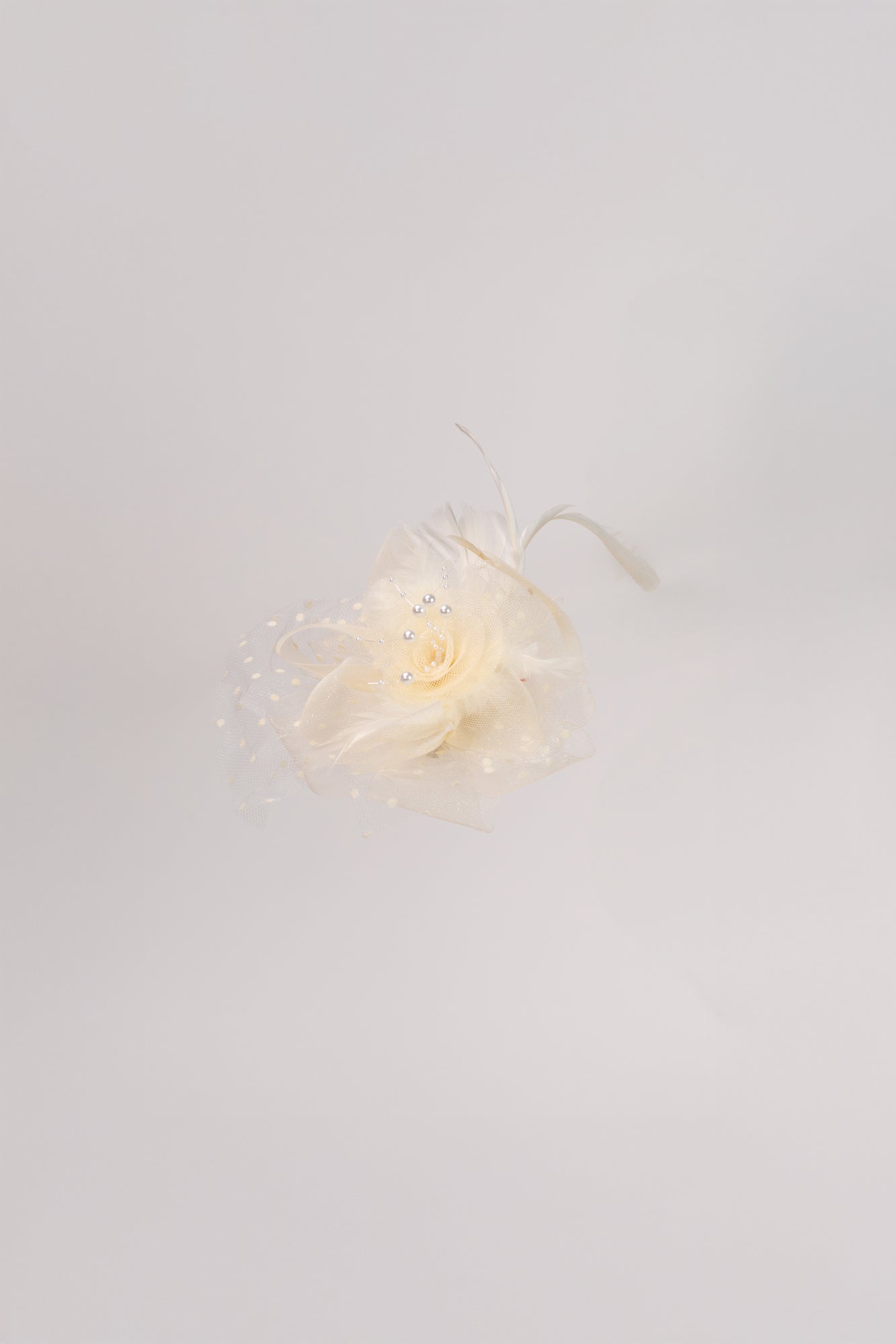 Mesh Flower Dewdrop Beads Fascinator