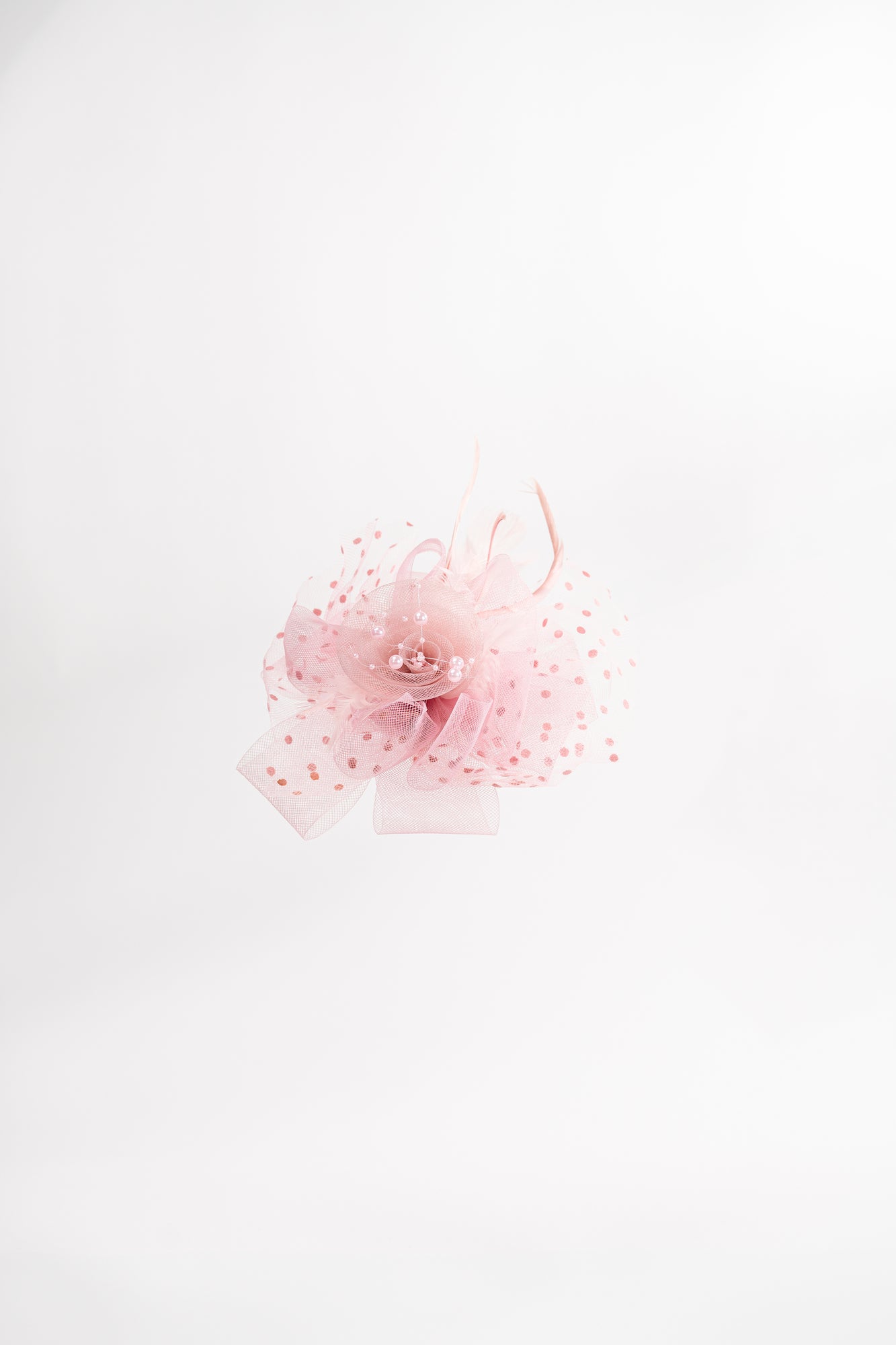Mesh Flower Dewdrop Beads Fascinator