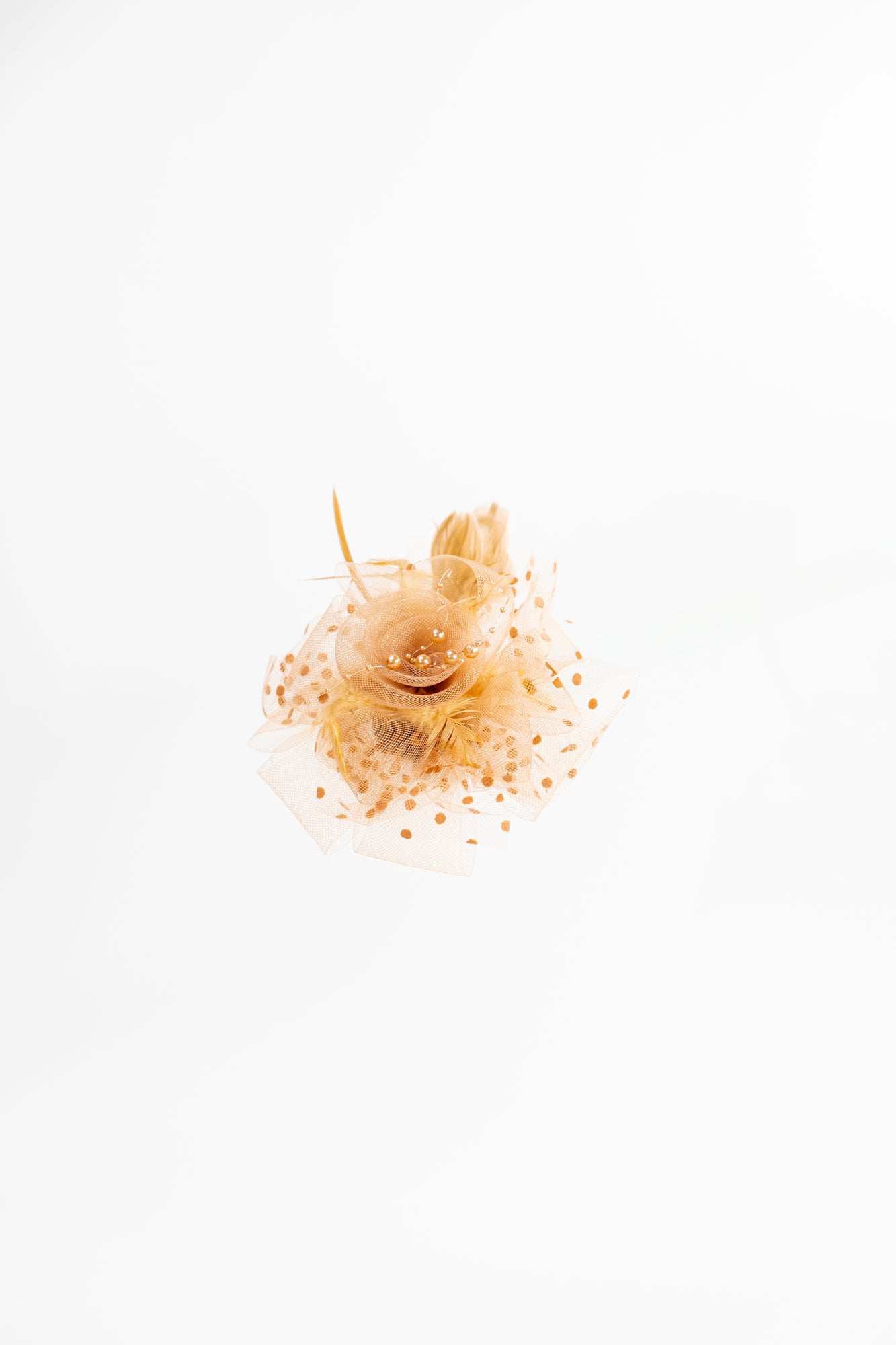 Mesh Flower Dewdrop Beads Fascinator