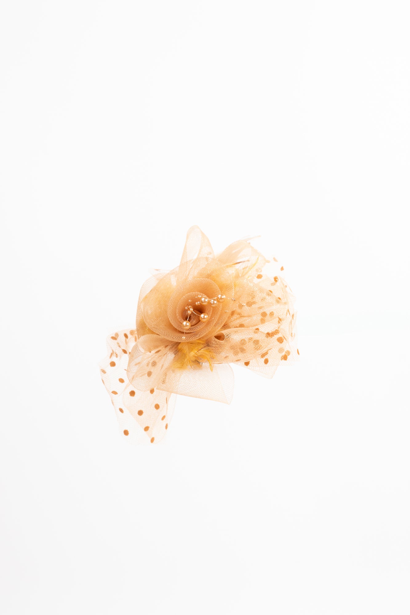 Mesh Flower Dewdrop Beads Fascinator