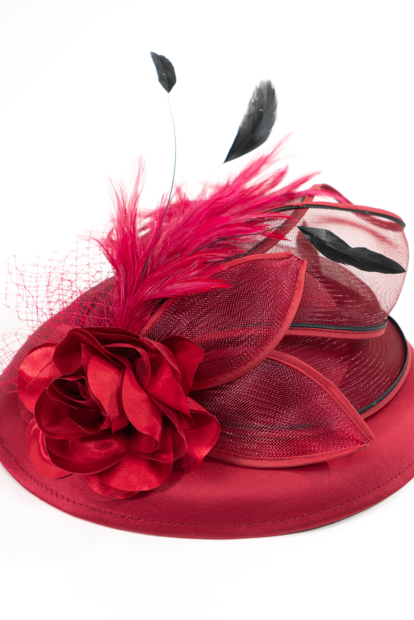 Rose & Feathers Fascinator Hat