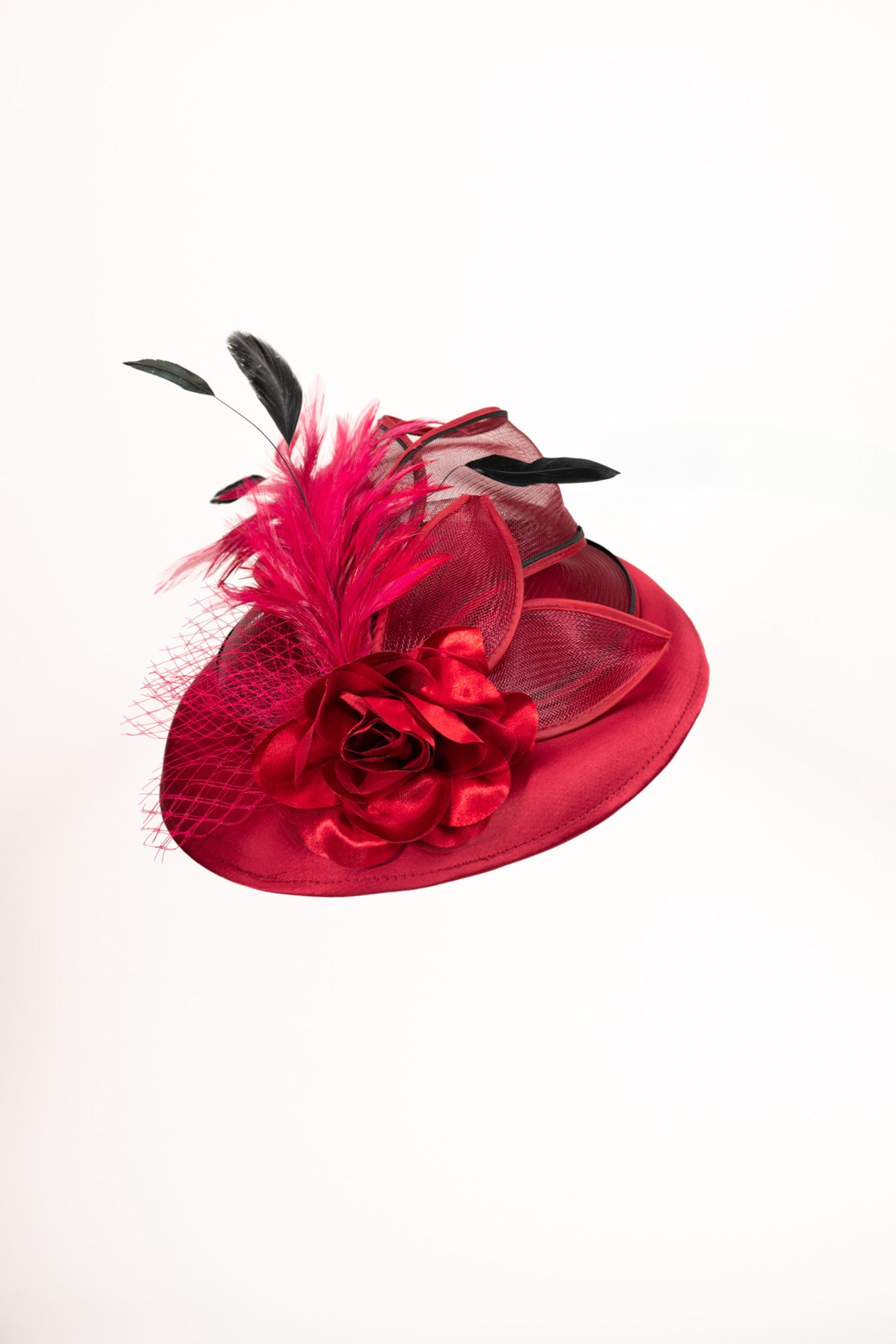 Rose & Feathers Fascinator Hat