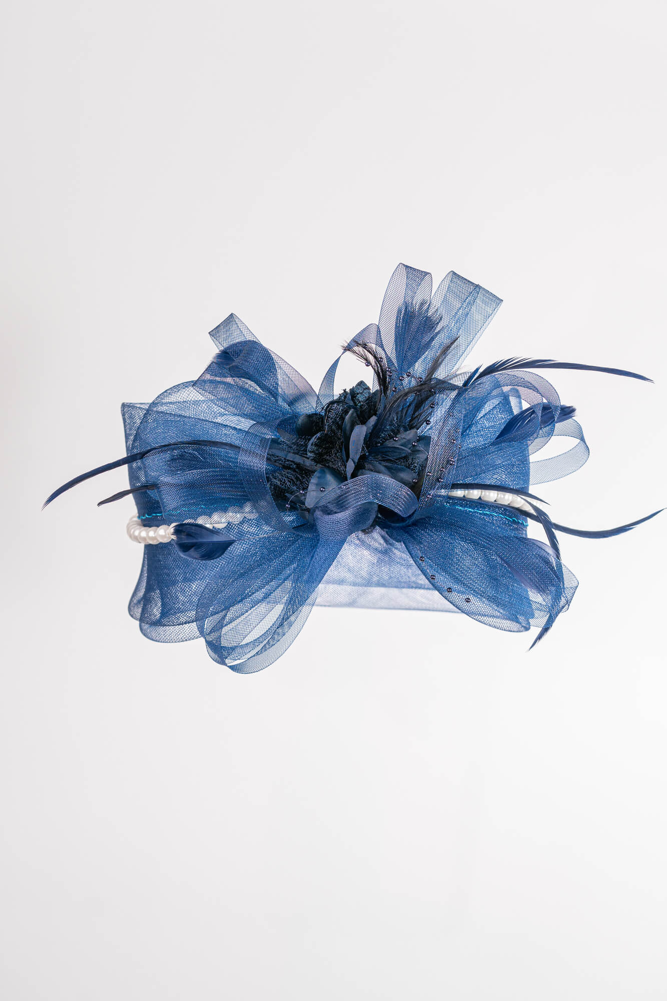 Sheer Bow Fascinator with Pearls