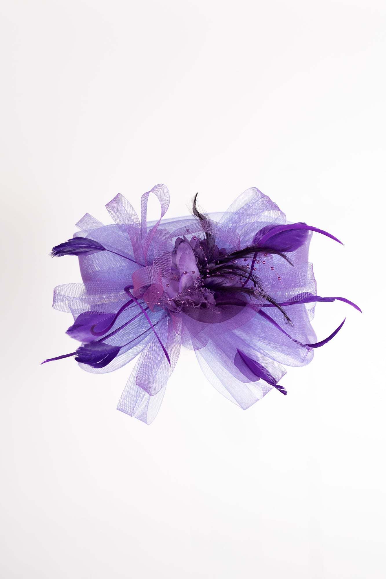 Sheer Bow Fascinator with Pearls
