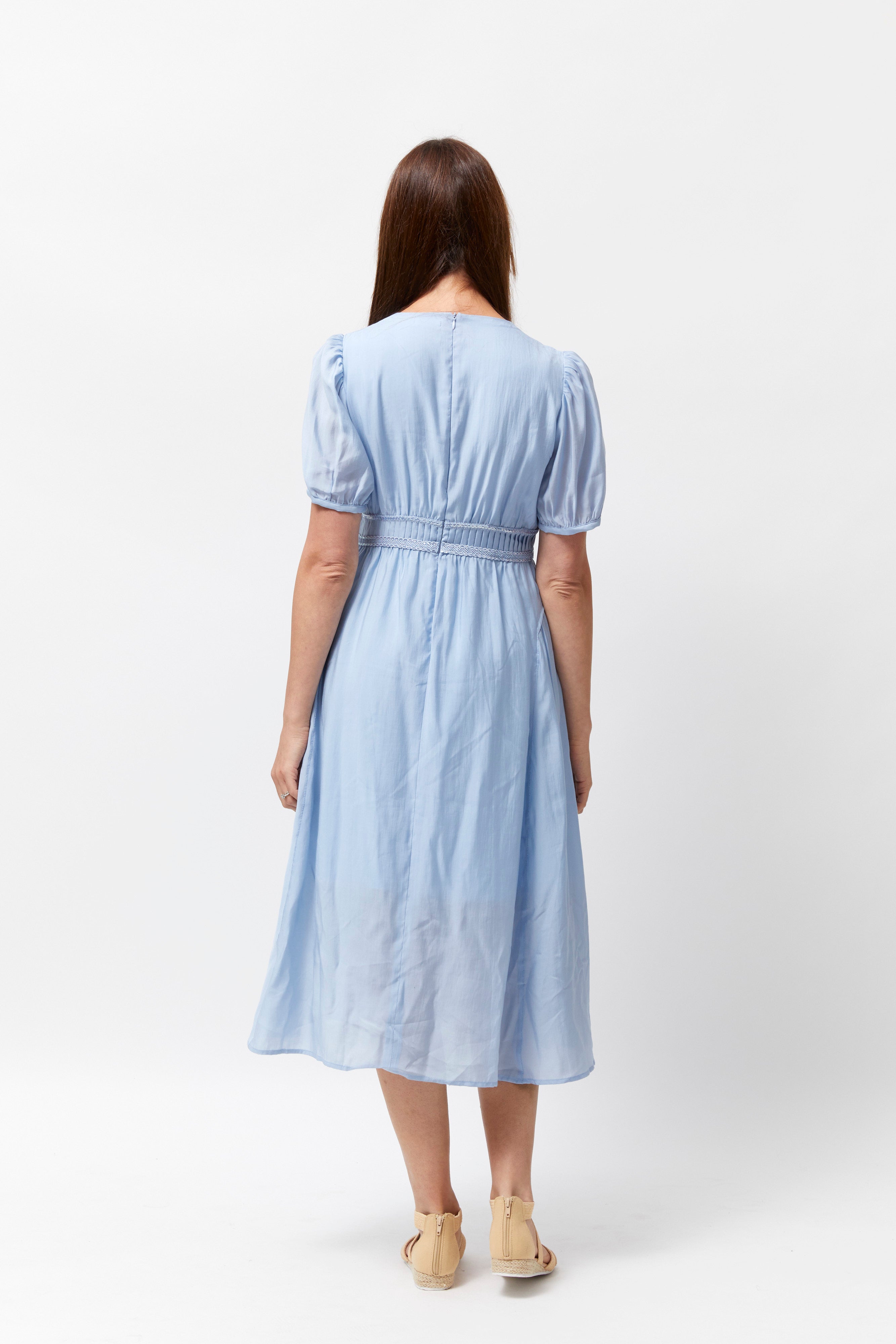 Women's Empire Pleats Dress (Koolkutela Blue)