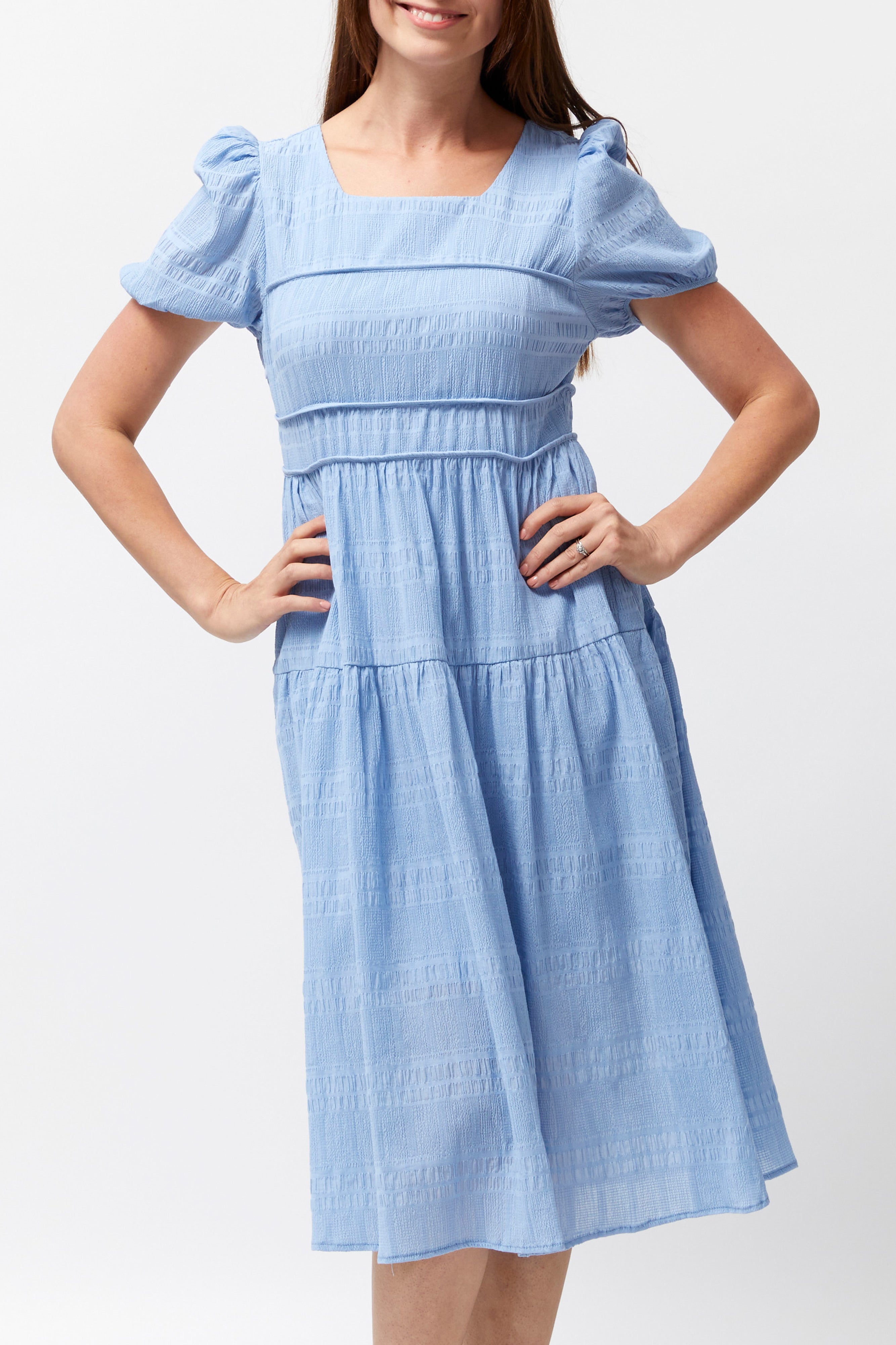 Women's Crinkle Tier Dress (Koolkutela Blue)