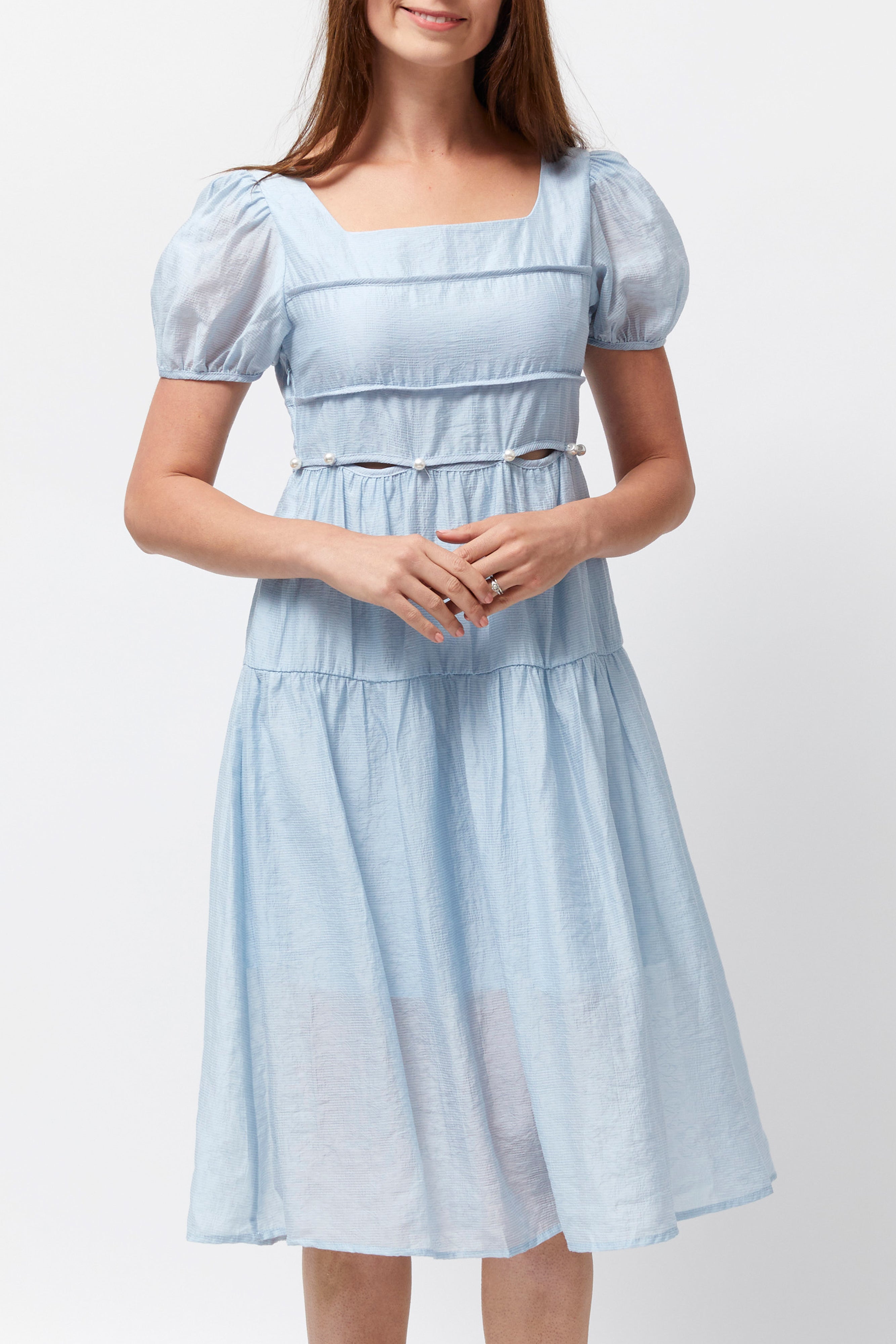 Women's Beaded Waist Dress (Koolkutela Blue)