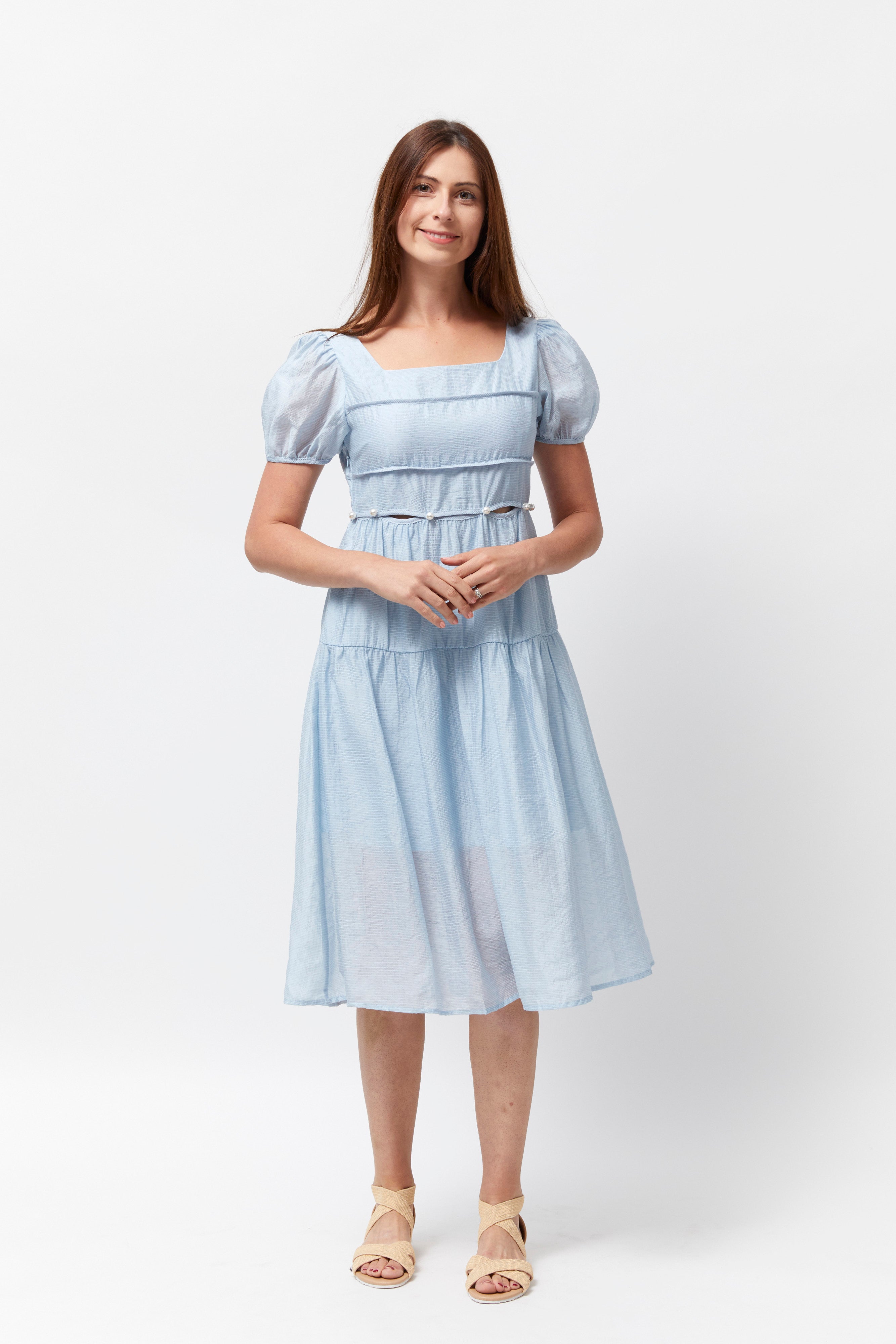 Women's Beaded Waist Dress (Koolkutela Blue)