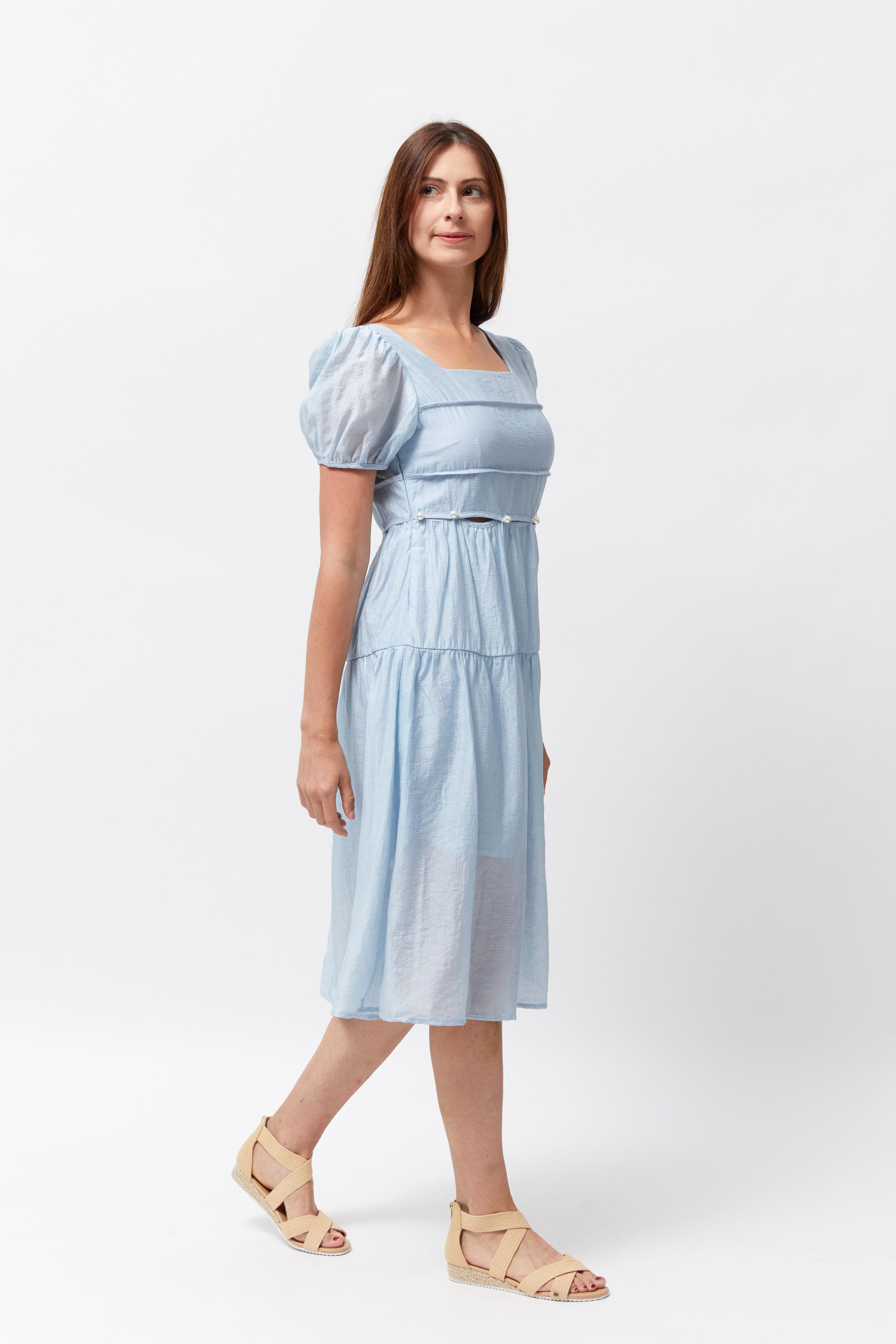 Women's Beaded Waist Dress (Koolkutela Blue)