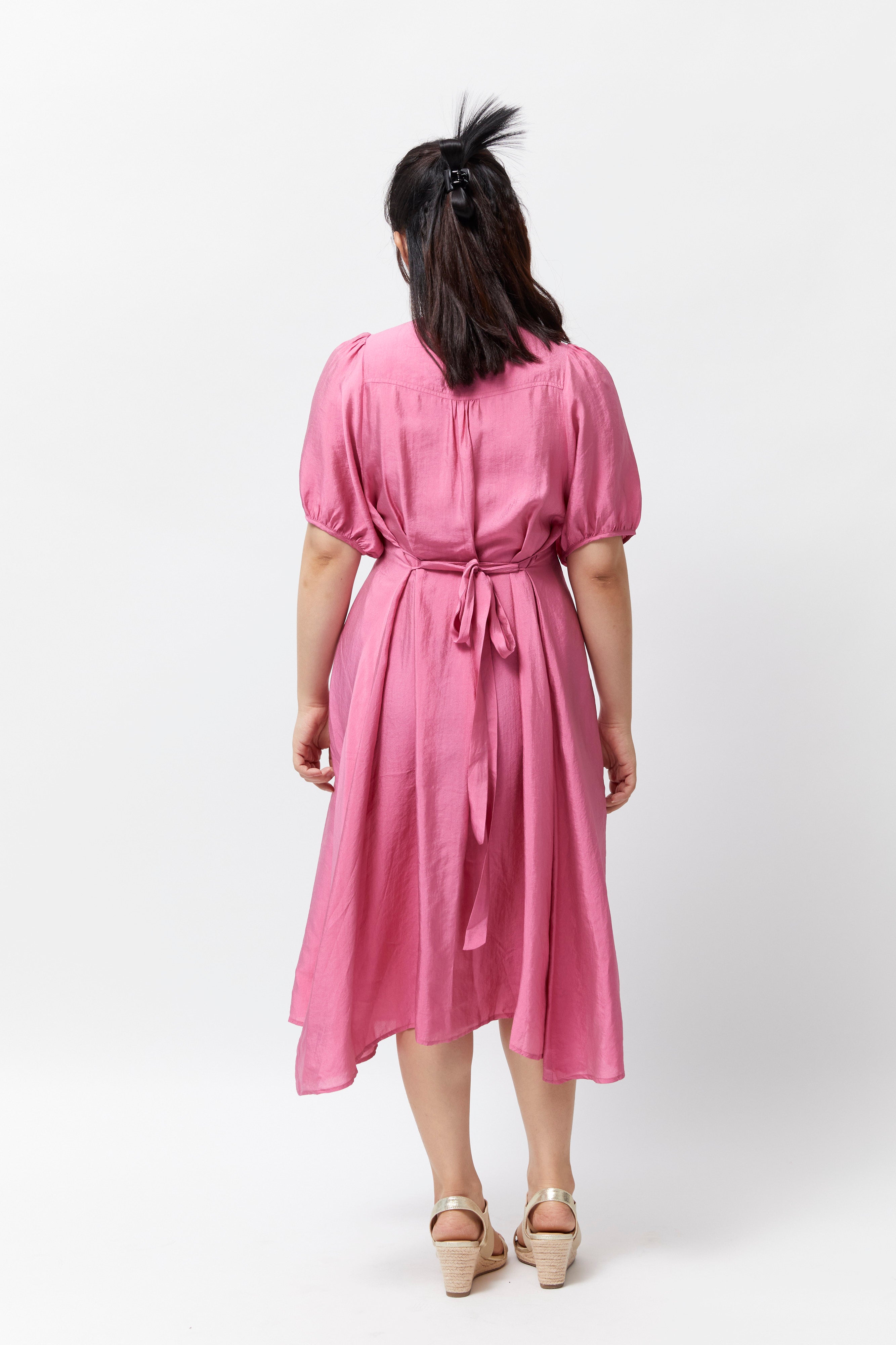 Women's Smocking Dress (Hot Pink)