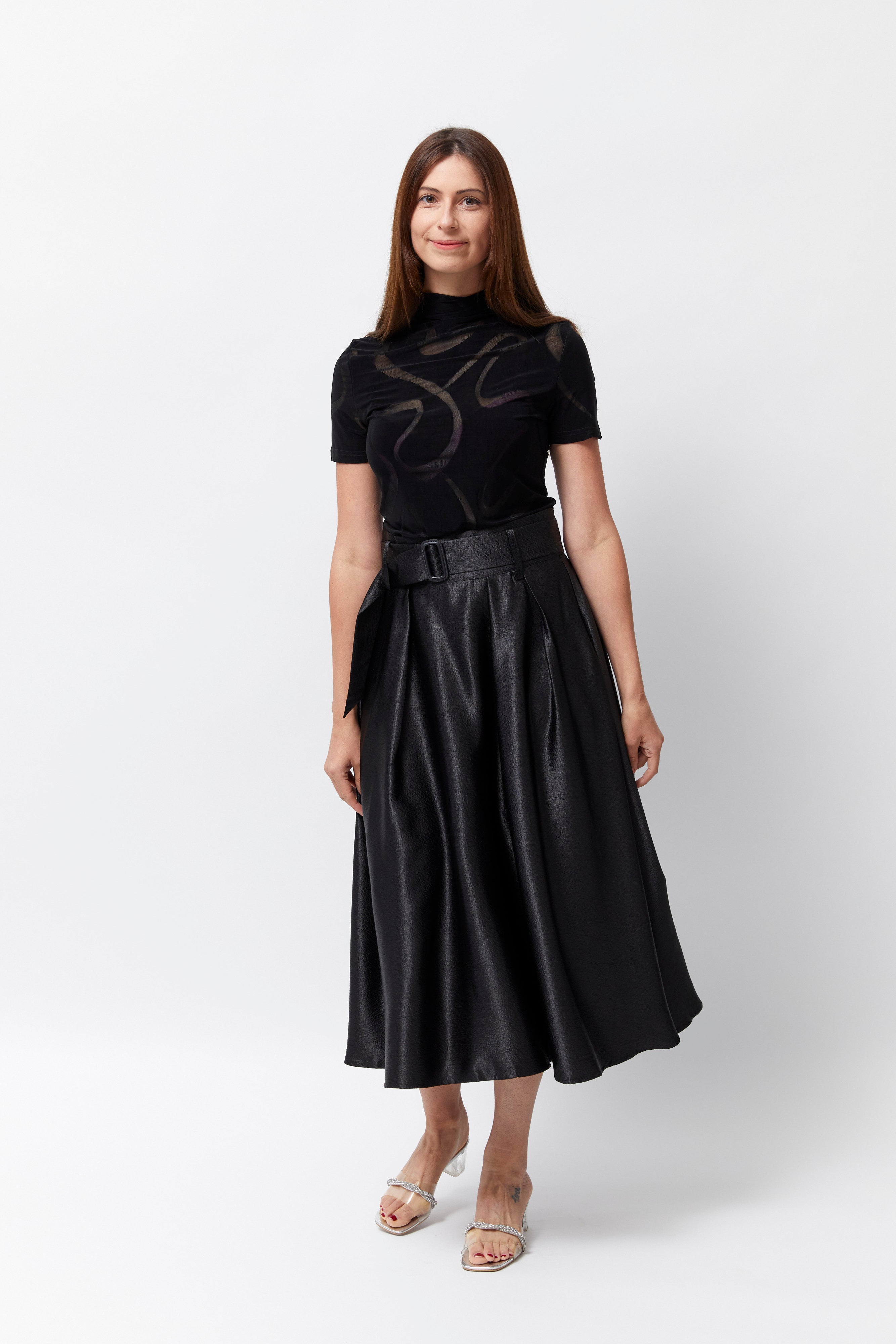 Women's Silk Midi Skirt
