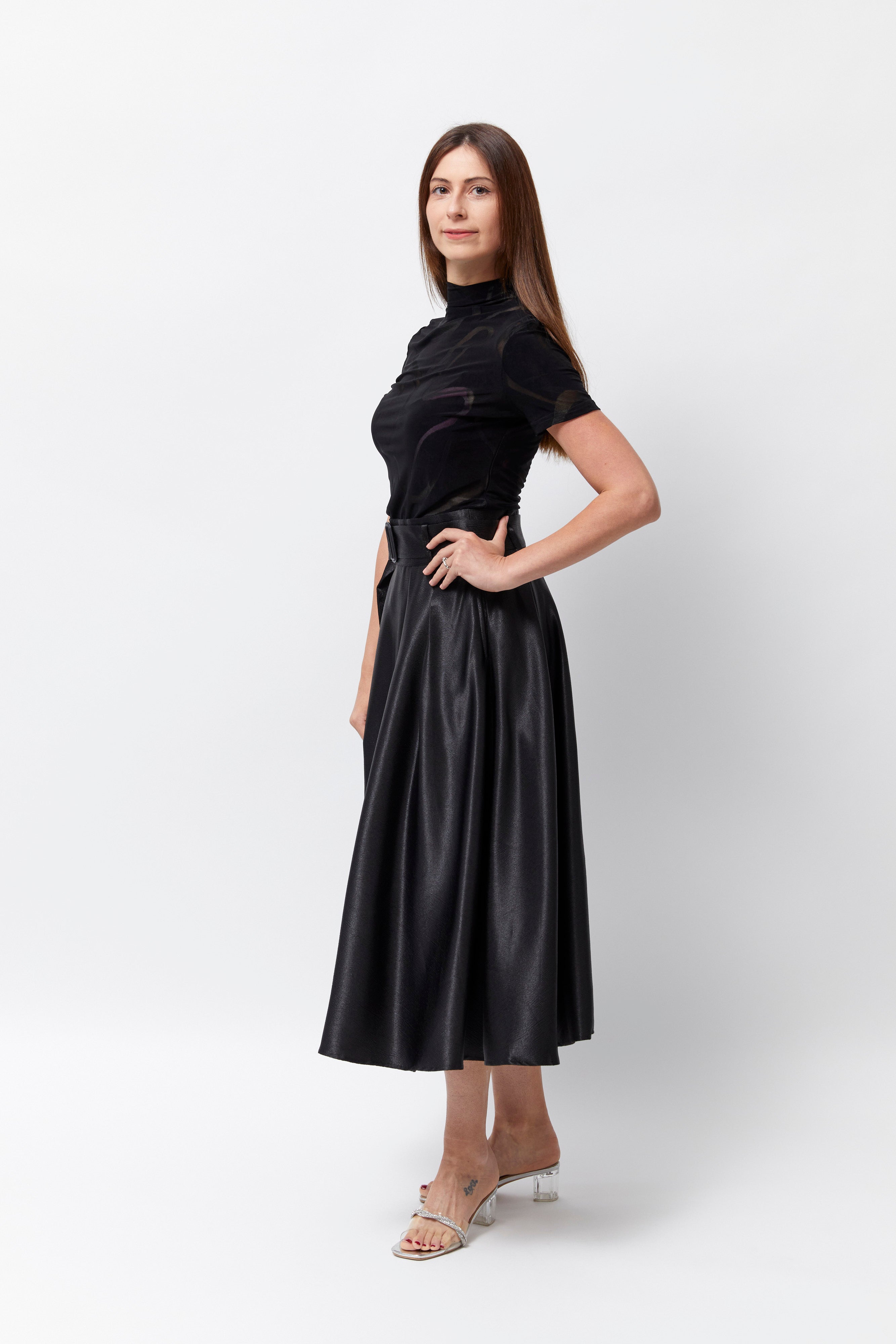 Women's Silk Midi Skirt