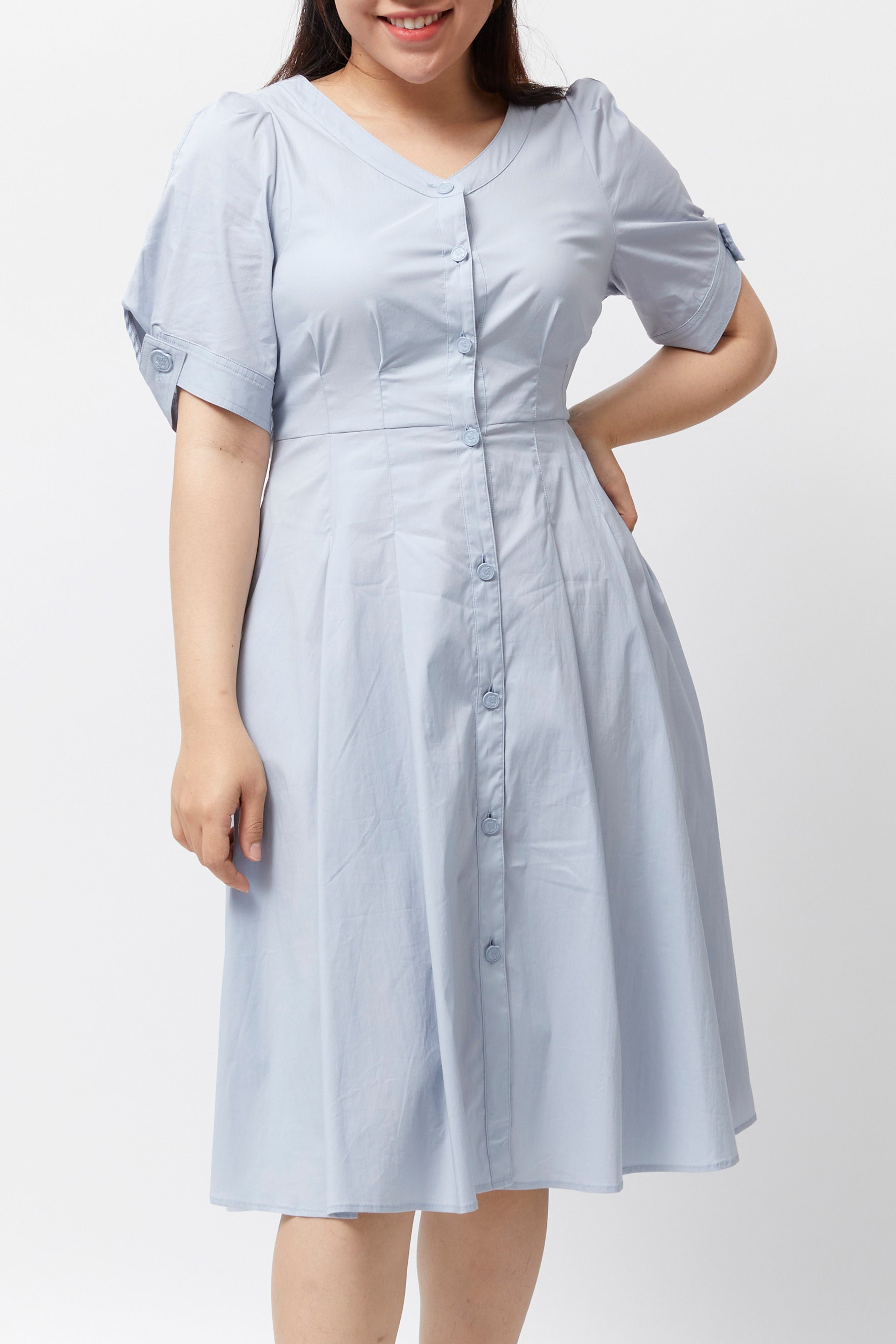 Women's Scoop Neck Dress (Powder Blue)