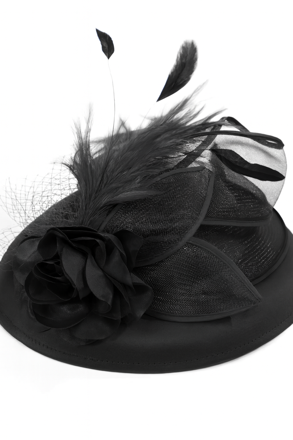 Rose & Feathers Fascinator Hat