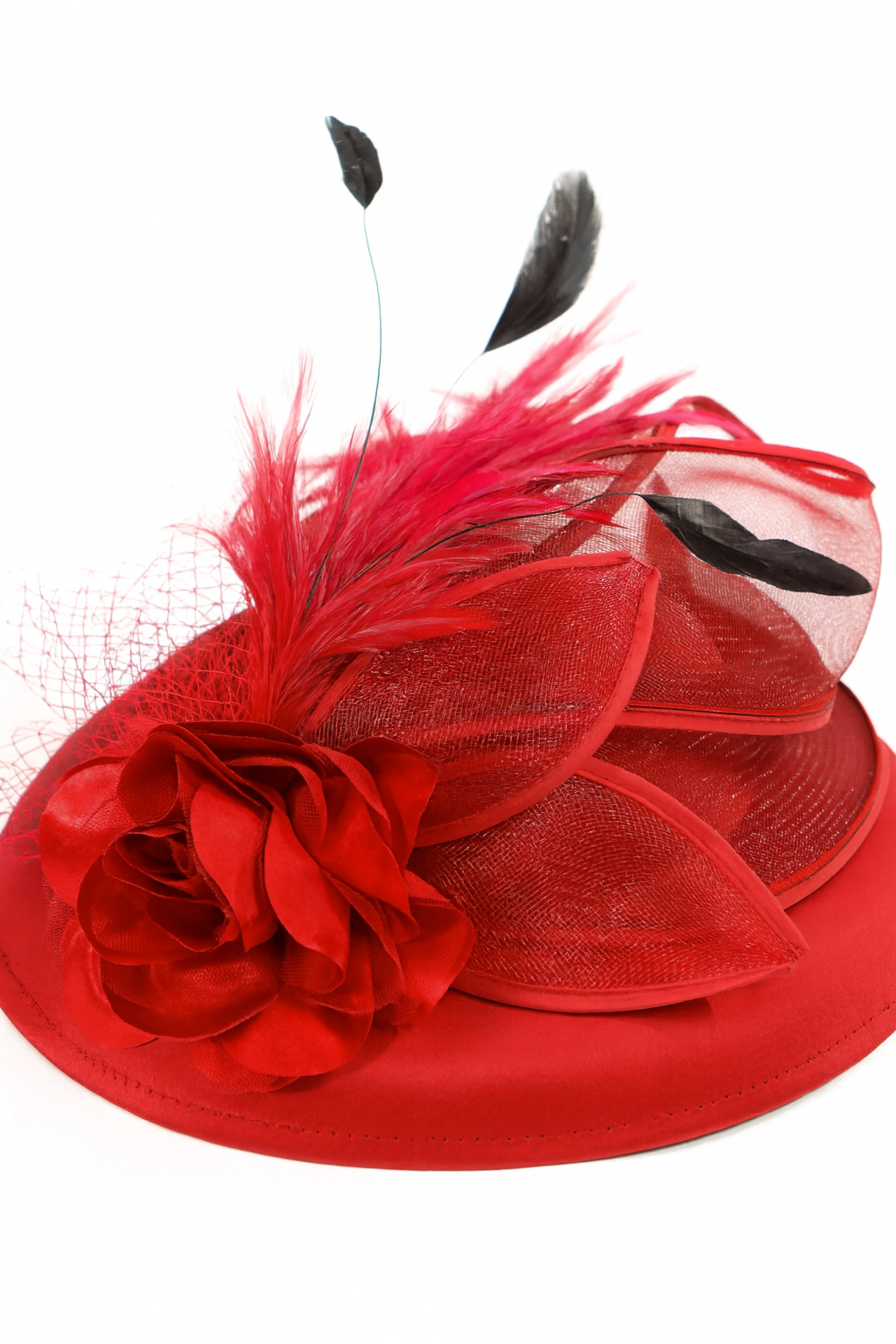 Rose & Feathers Fascinator Hat