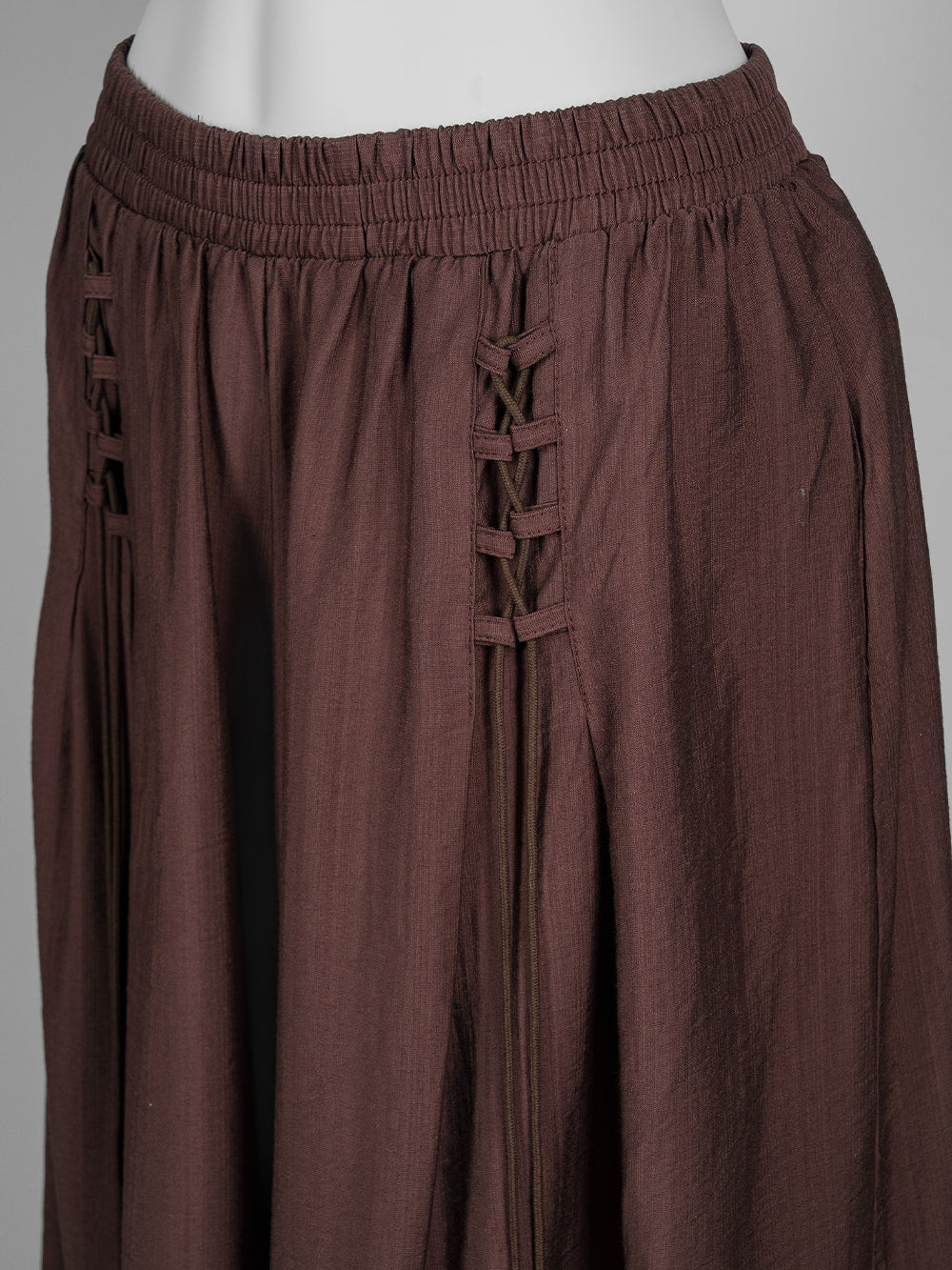 Front Lace-Up Wide-Leg Pants