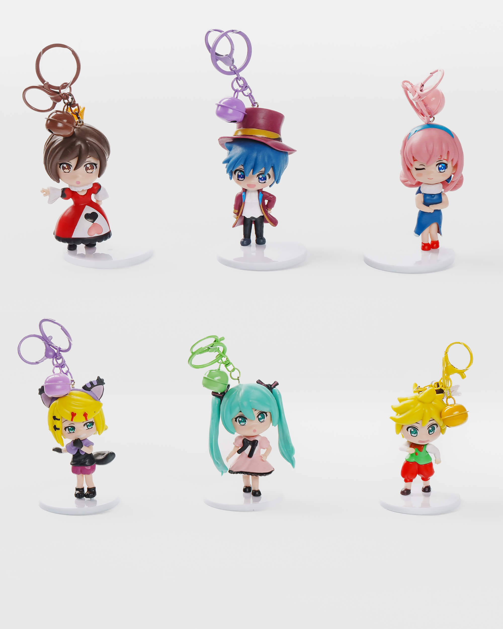 Kawaii Chibi Girl Keychain Set (6 pcs)