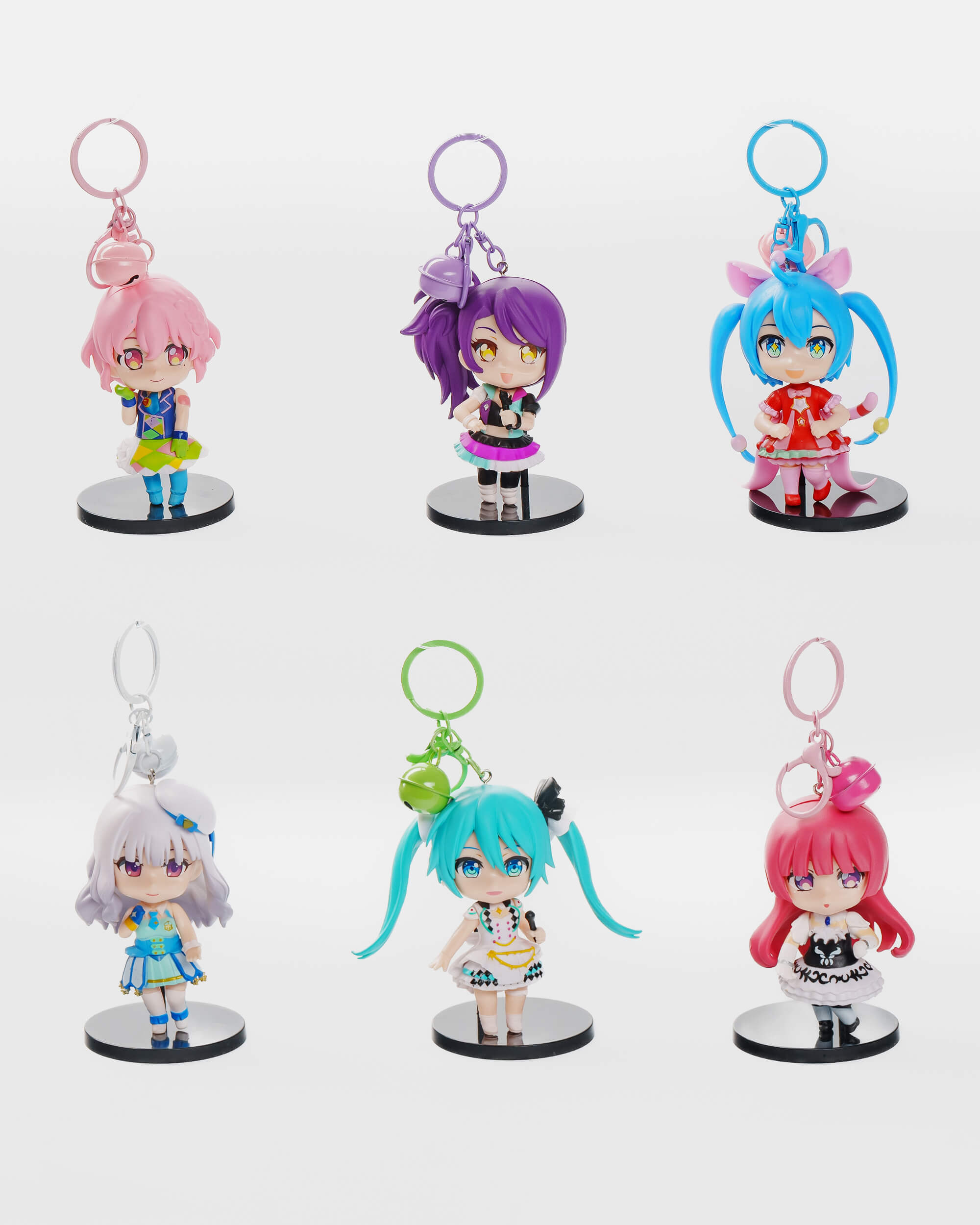 Kawaii Chibi Girl Idol Stage Keychain Set (6 pcs)