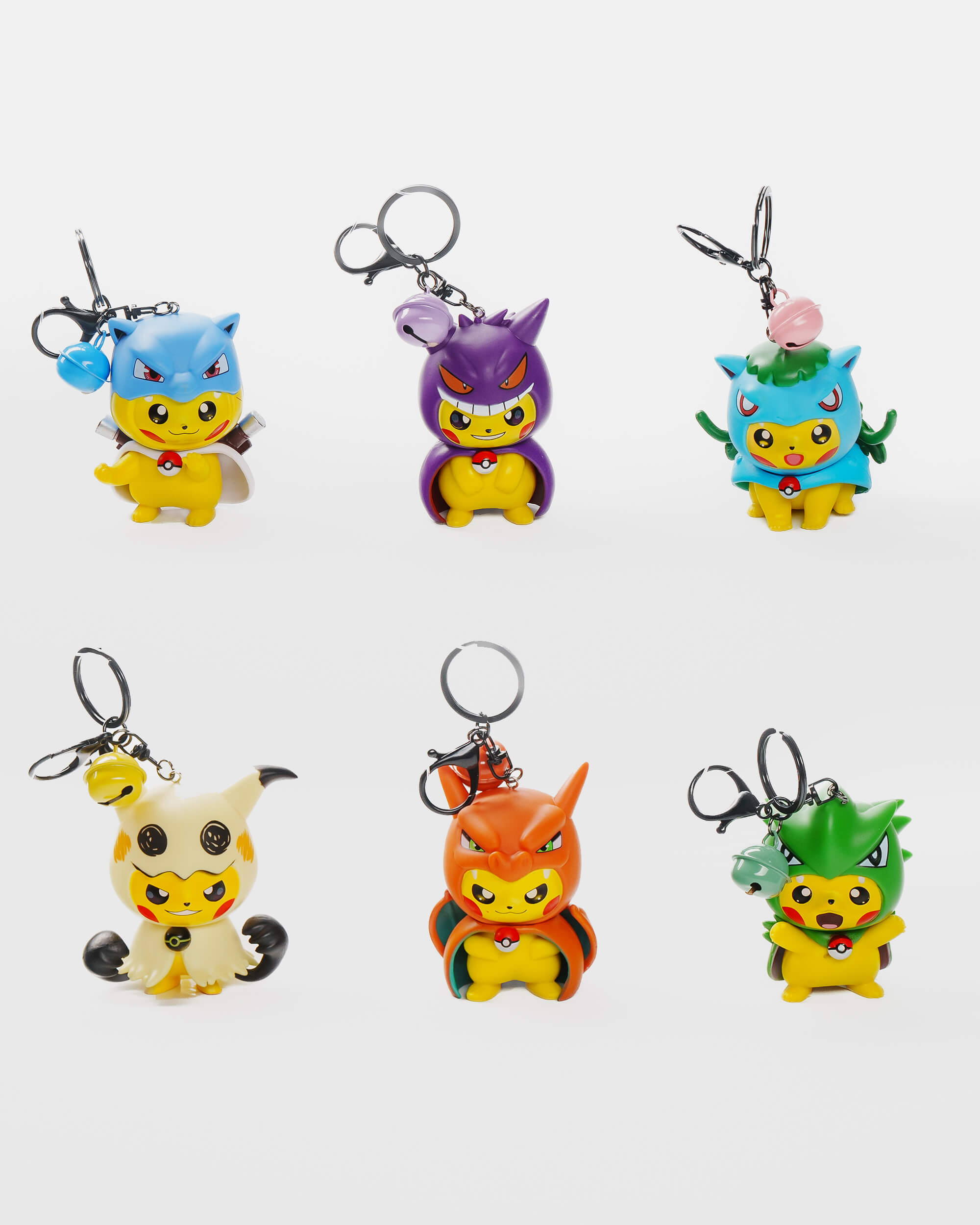 Pikachu Cosplay Keychain Set (6 pcs) - Pokemon Costume