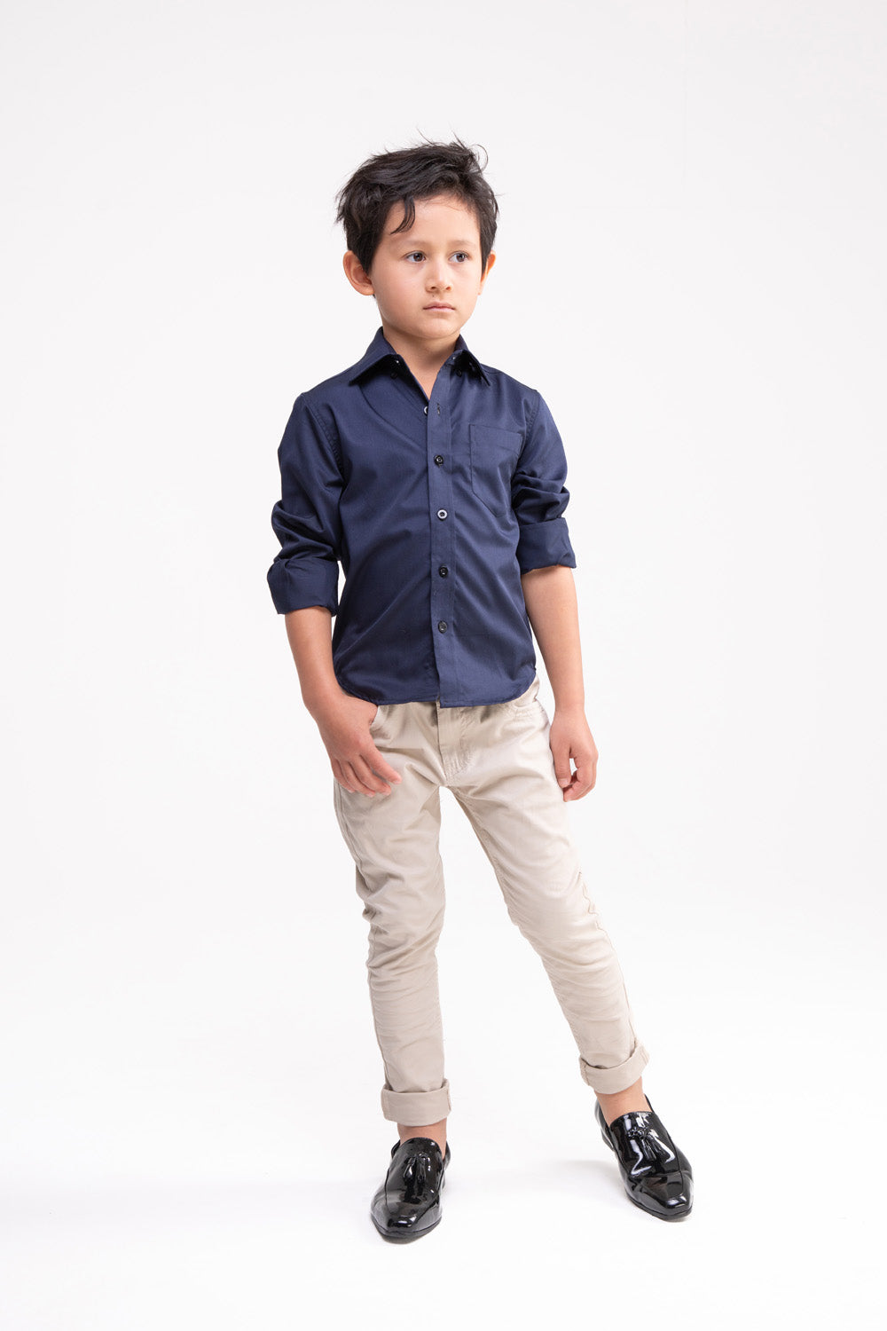 Long Sleeve Shirt with Pocket (Dark Navy)