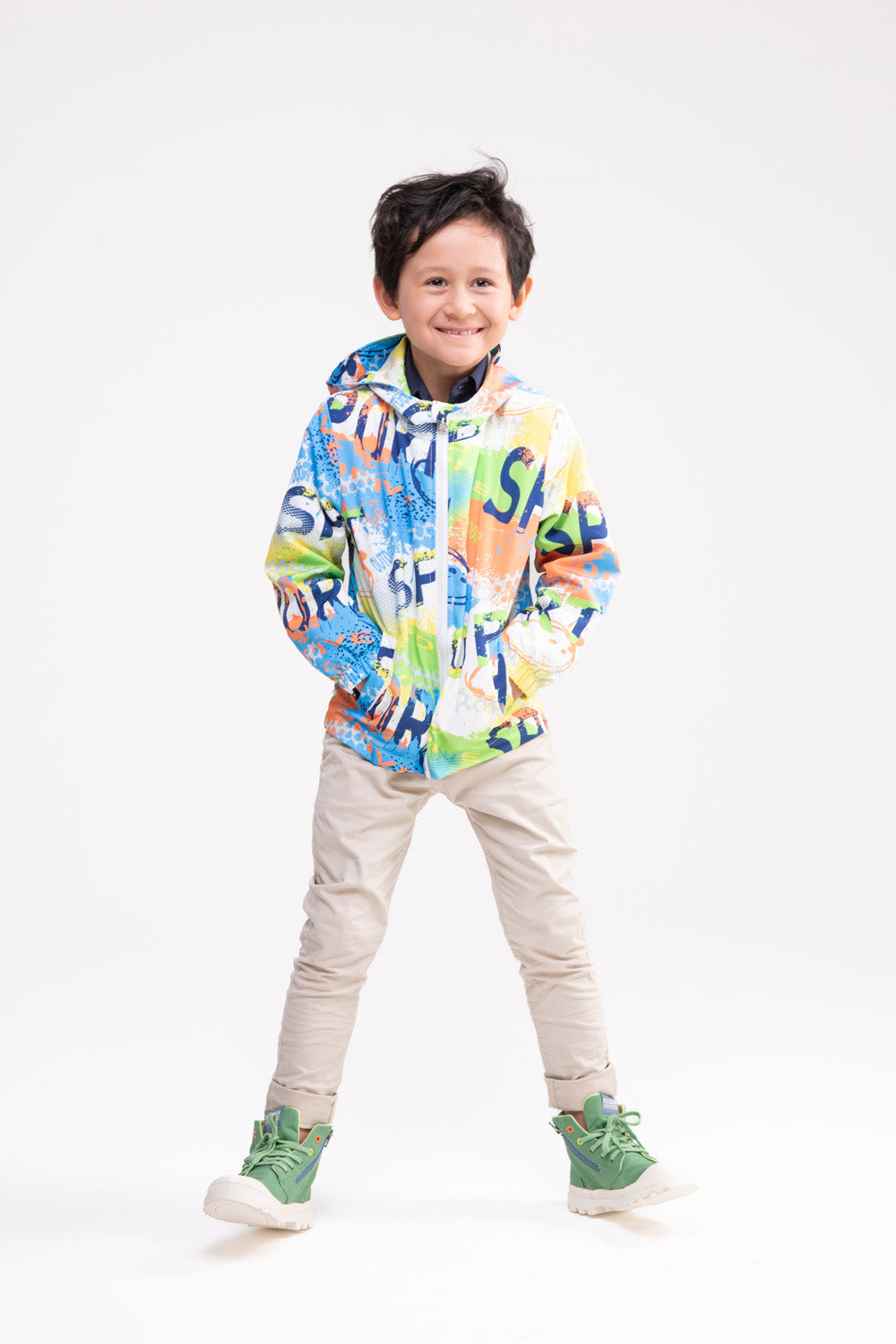 Eros Zip Sports Jacket with Hoodie (Orange & Yellow)
