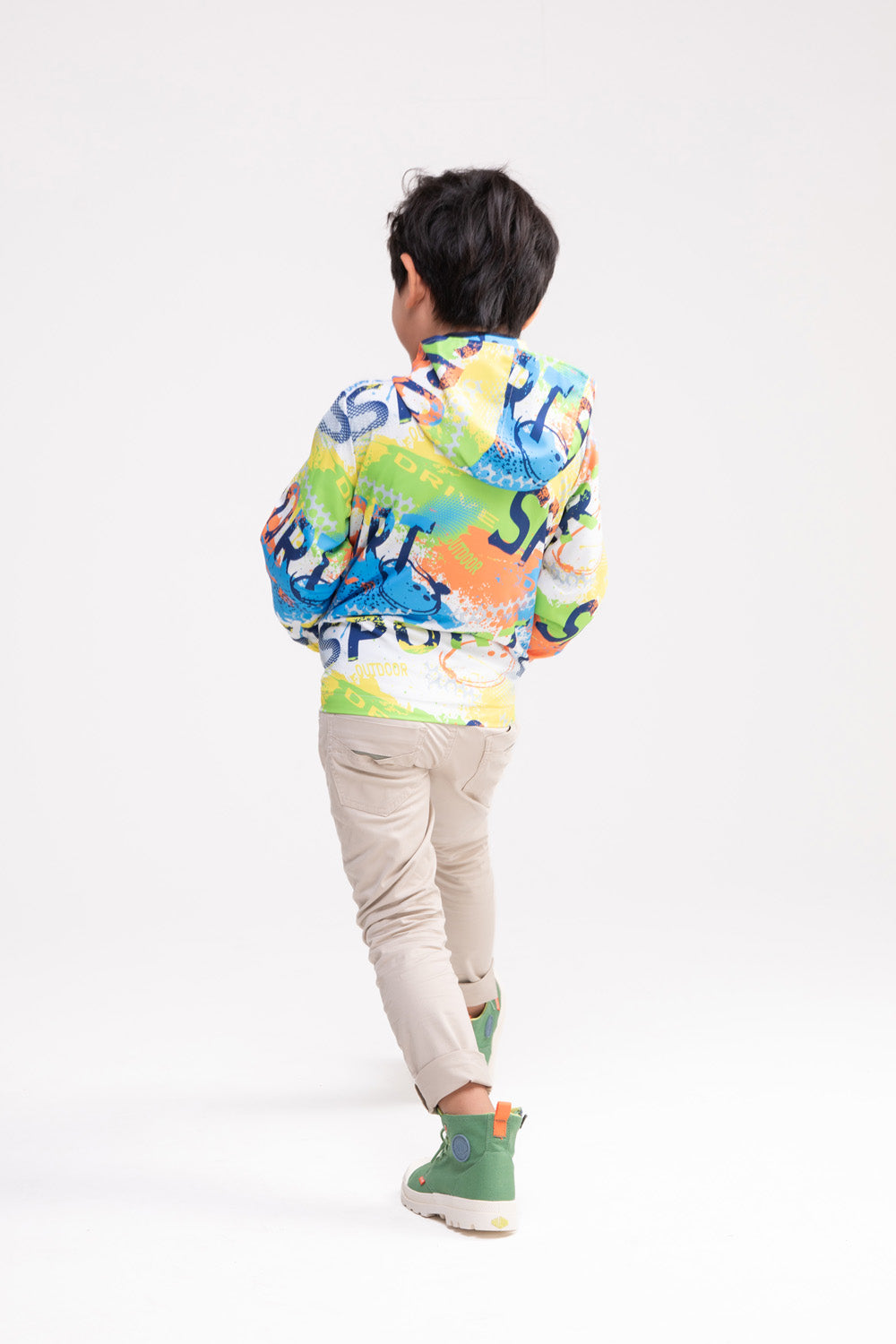 Eros Zip Sports Jacket with Hoodie (Orange & Yellow)