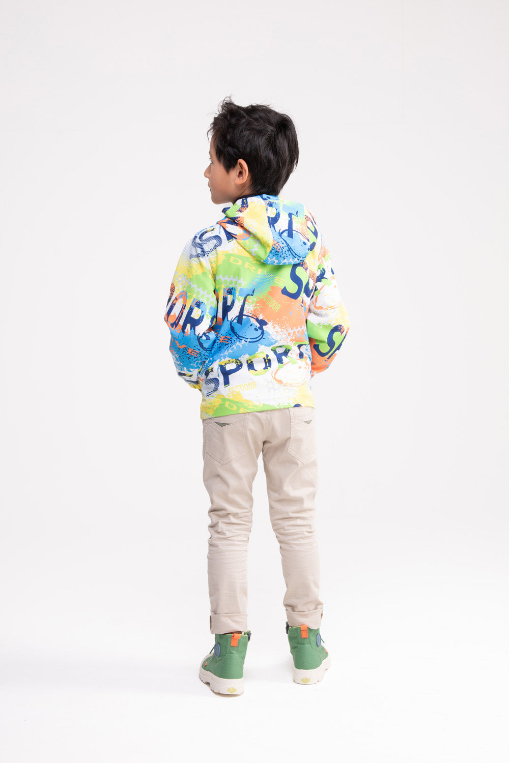 Eros Zip Sports Jacket with Hoodie (Orange & Yellow)