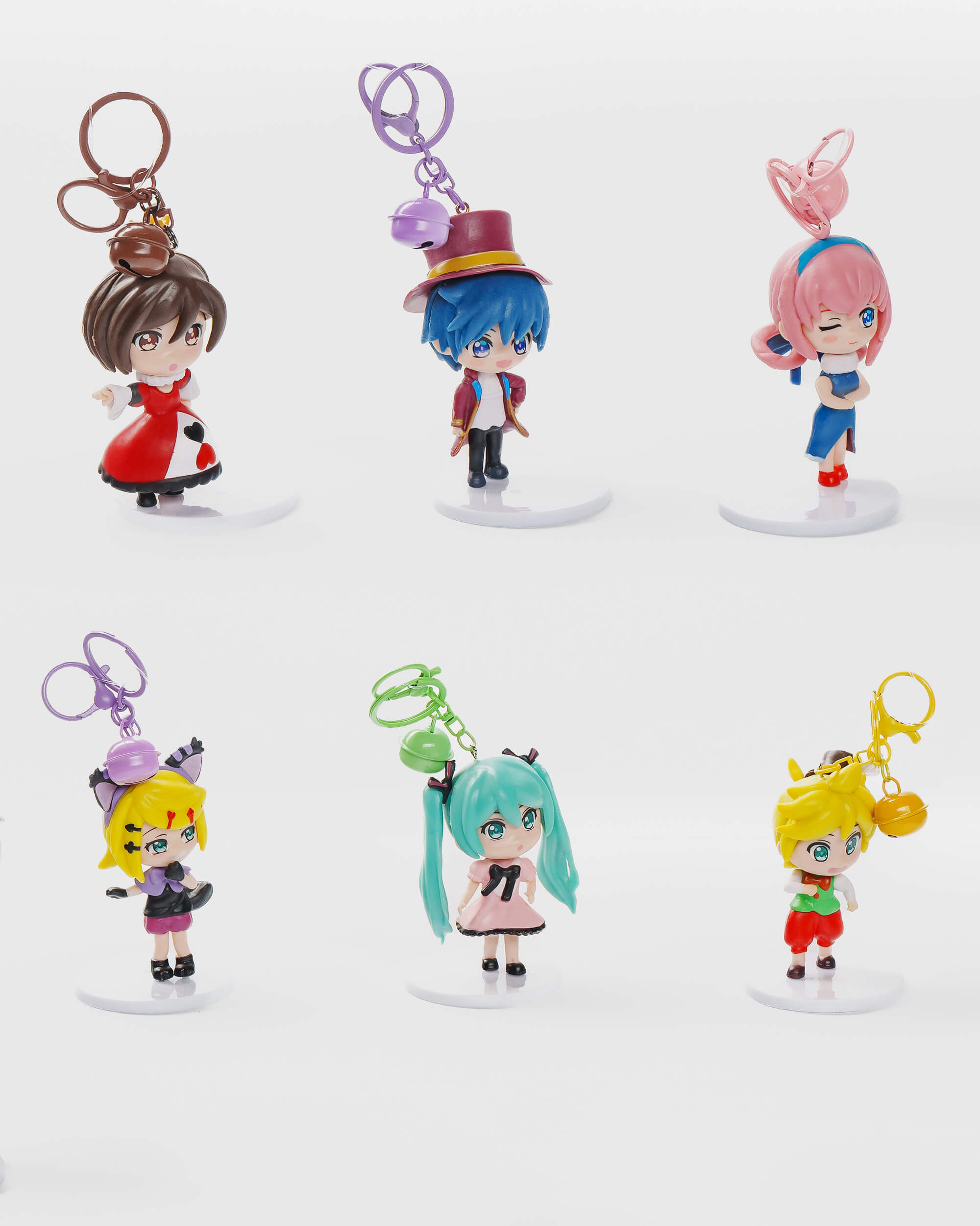 Kawaii Chibi Girl Keychain Set (6 pcs)