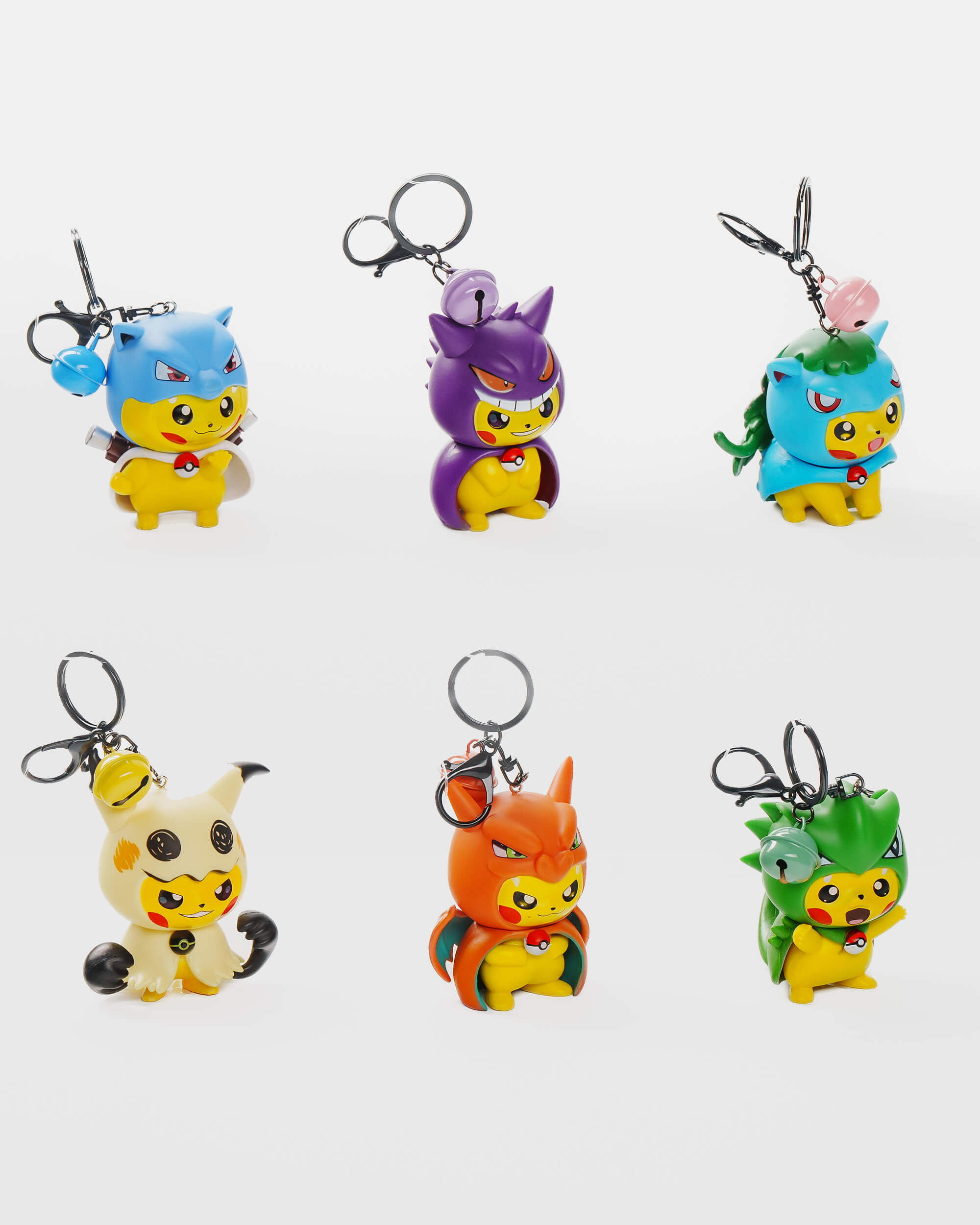Pikachu Cosplay Keychain Set (6 pcs) - Pokemon Costume