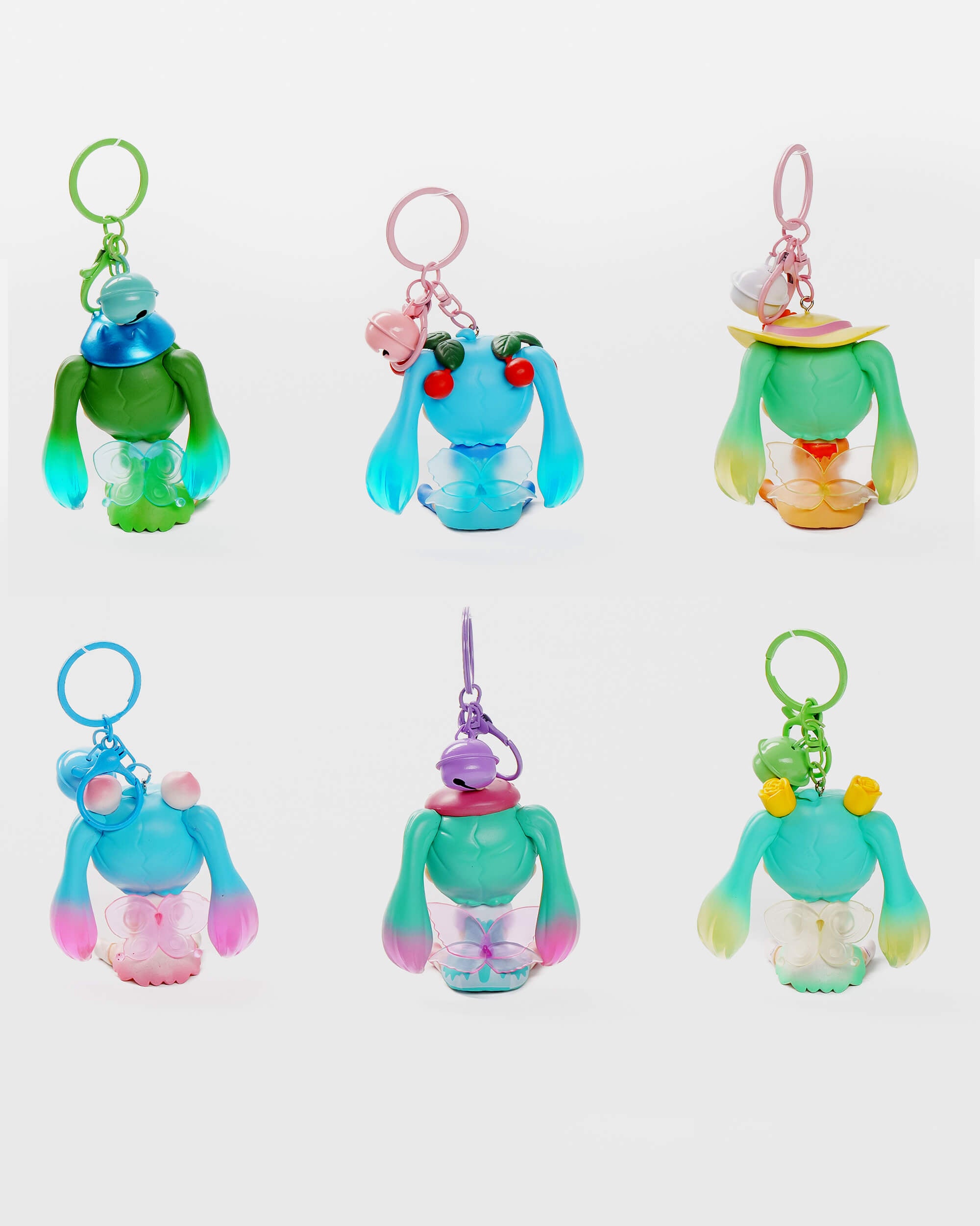 Chibi Pastel Girl Keychain Set (6 pcs)