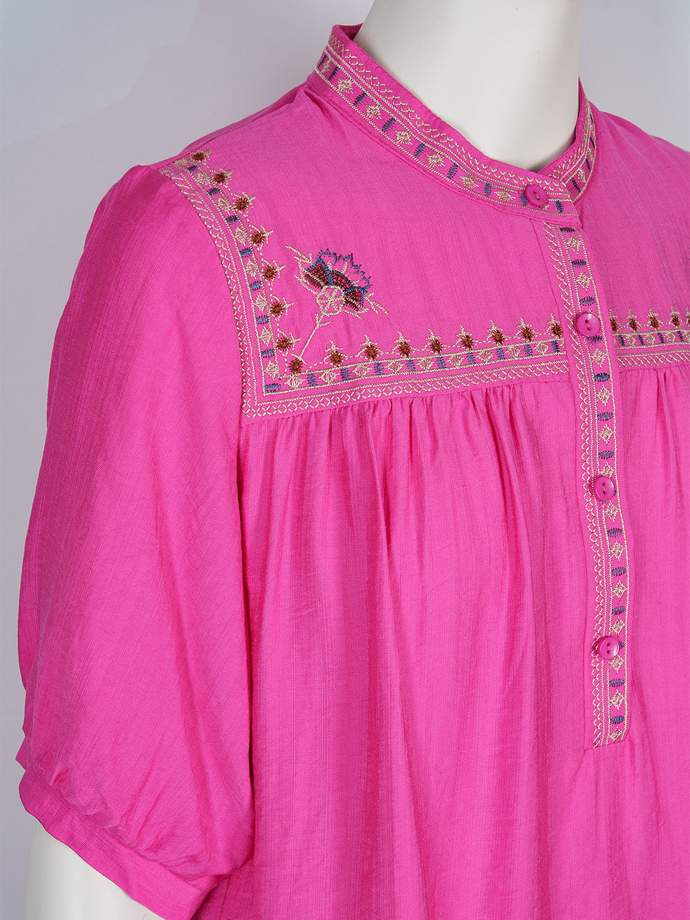 Heritage Yoke Embroidered Blouse