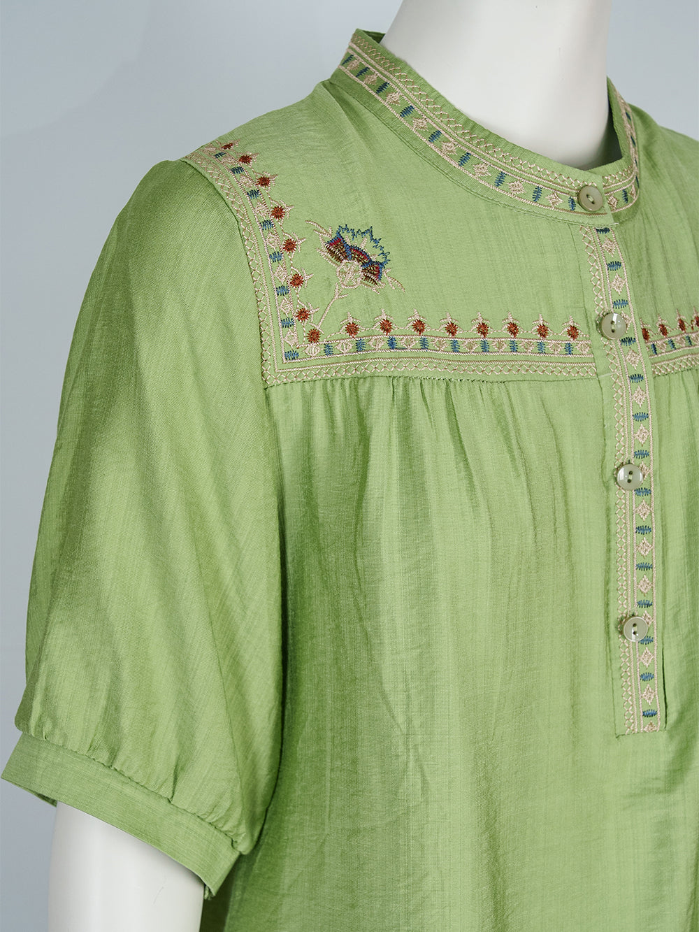Heritage Yoke Embroidered Blouse