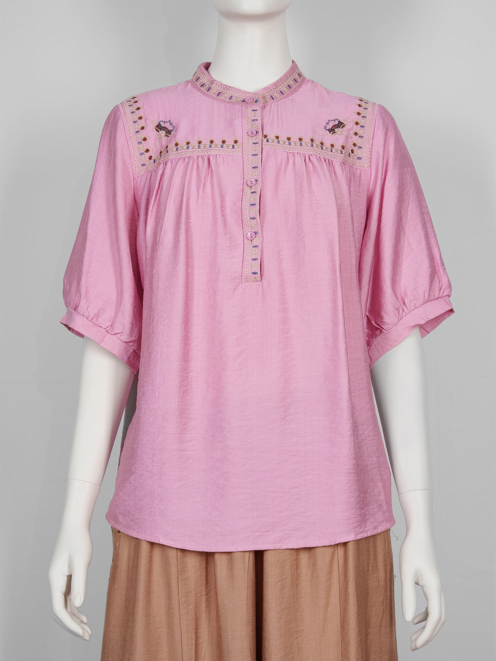 Heritage Yoke Embroidered Blouse