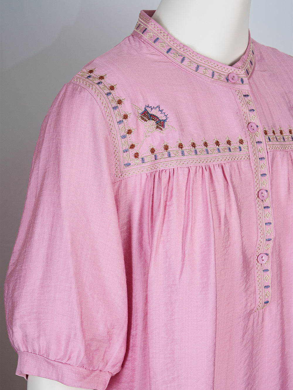 Heritage Yoke Embroidered Blouse