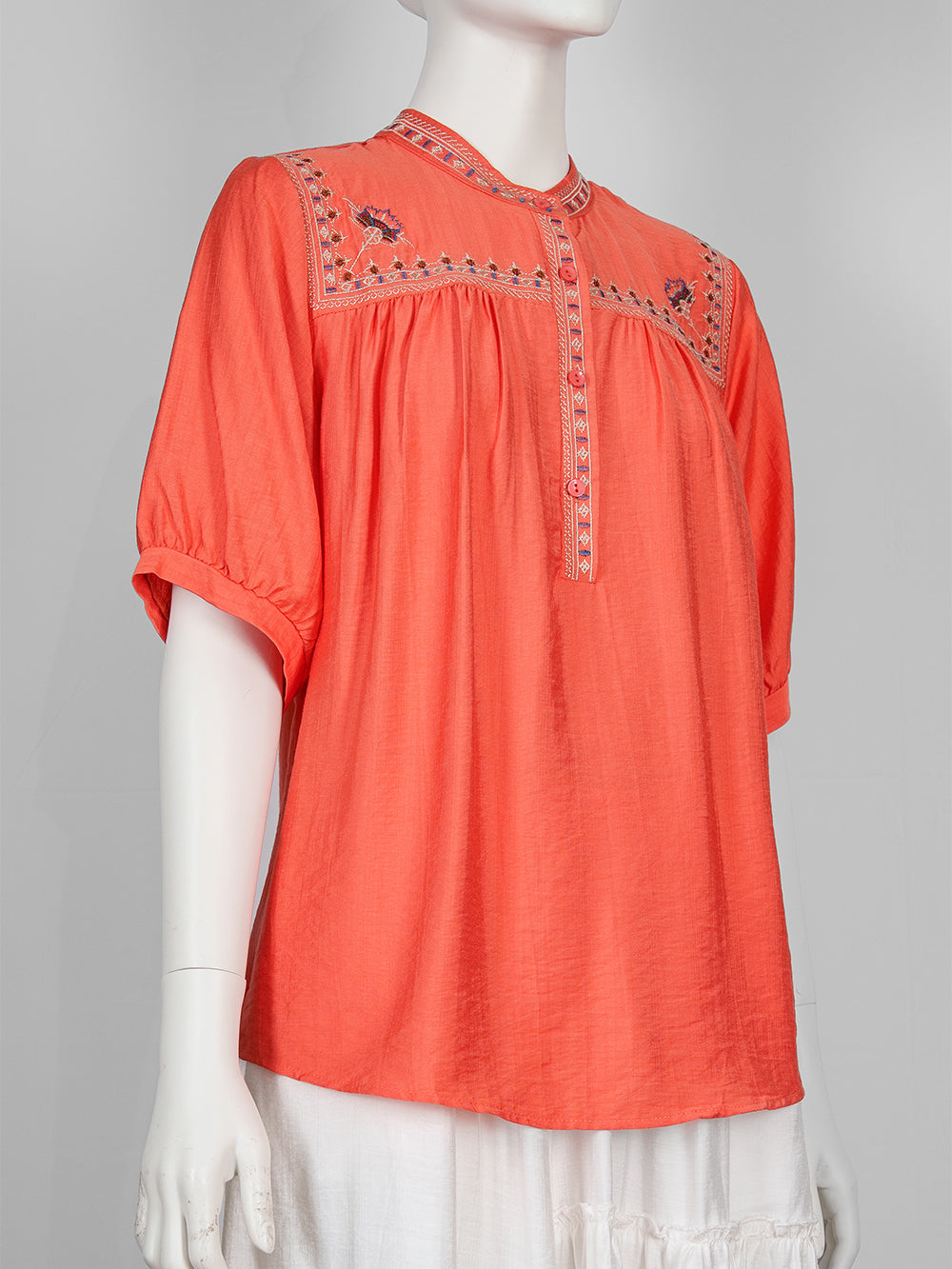 Heritage Yoke Embroidered Blouse