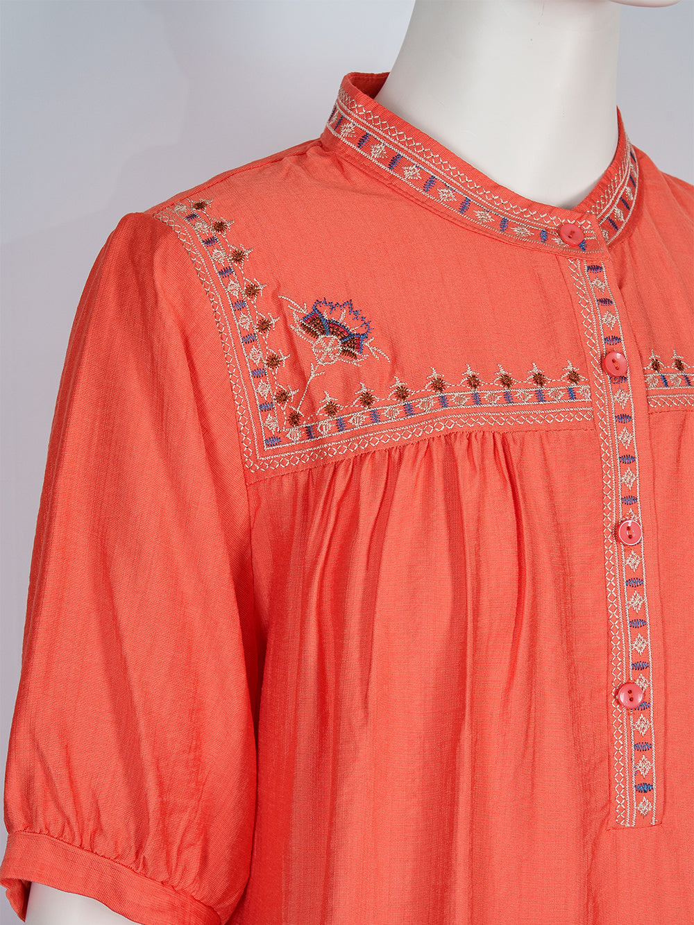 Heritage Yoke Embroidered Blouse