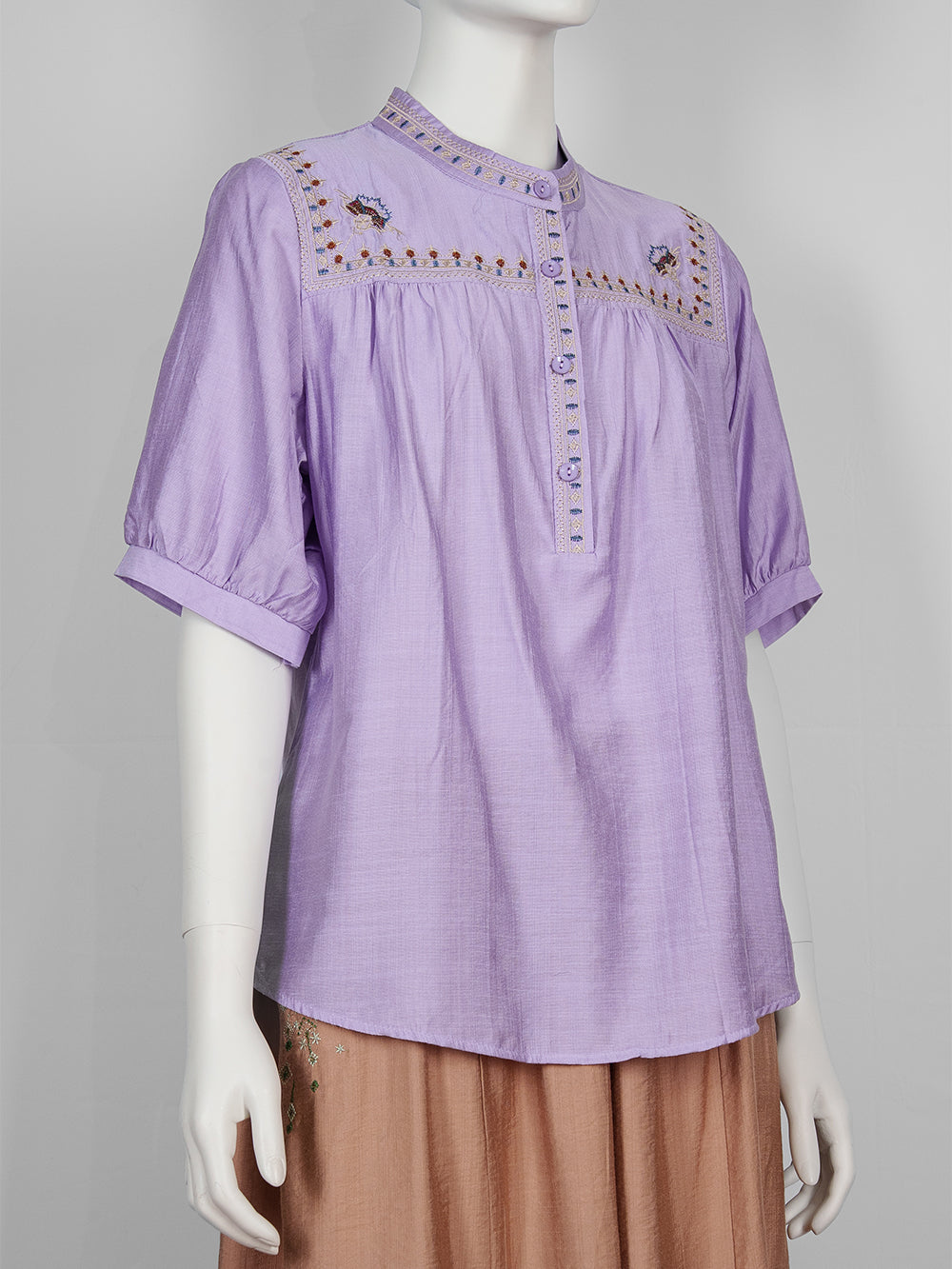 Heritage Yoke Embroidered Blouse