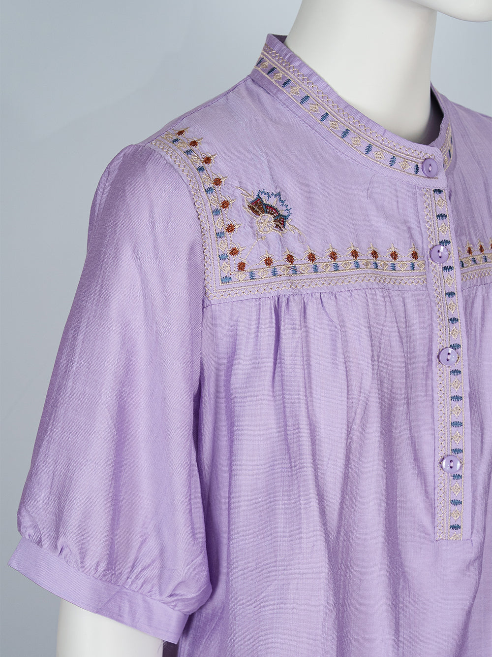 Heritage Yoke Embroidered Blouse