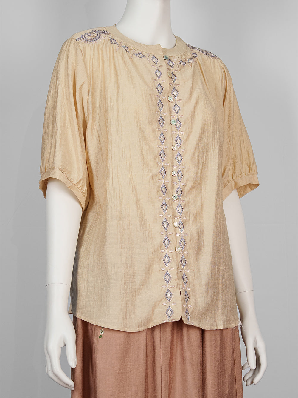 Geo Line Embroidered Blouse
