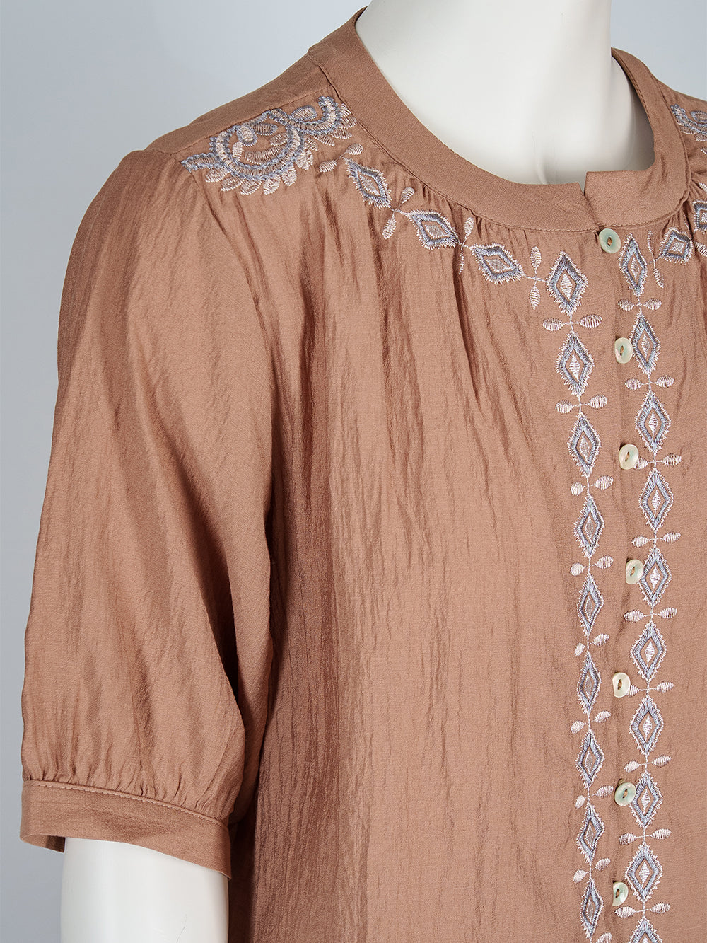 Geo Line Embroidered Blouse