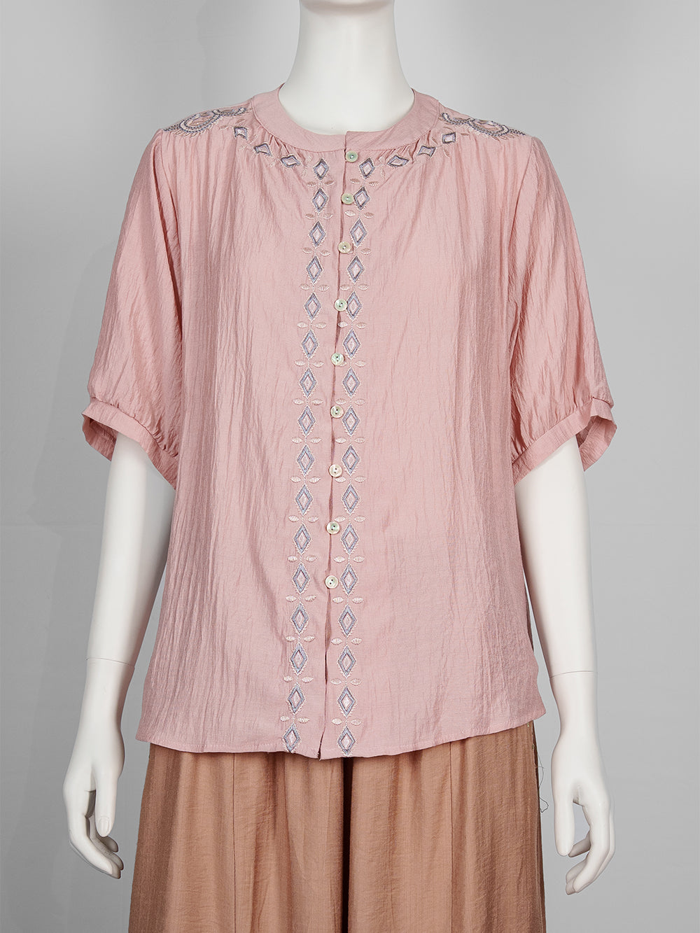 Geo Line Embroidered Blouse