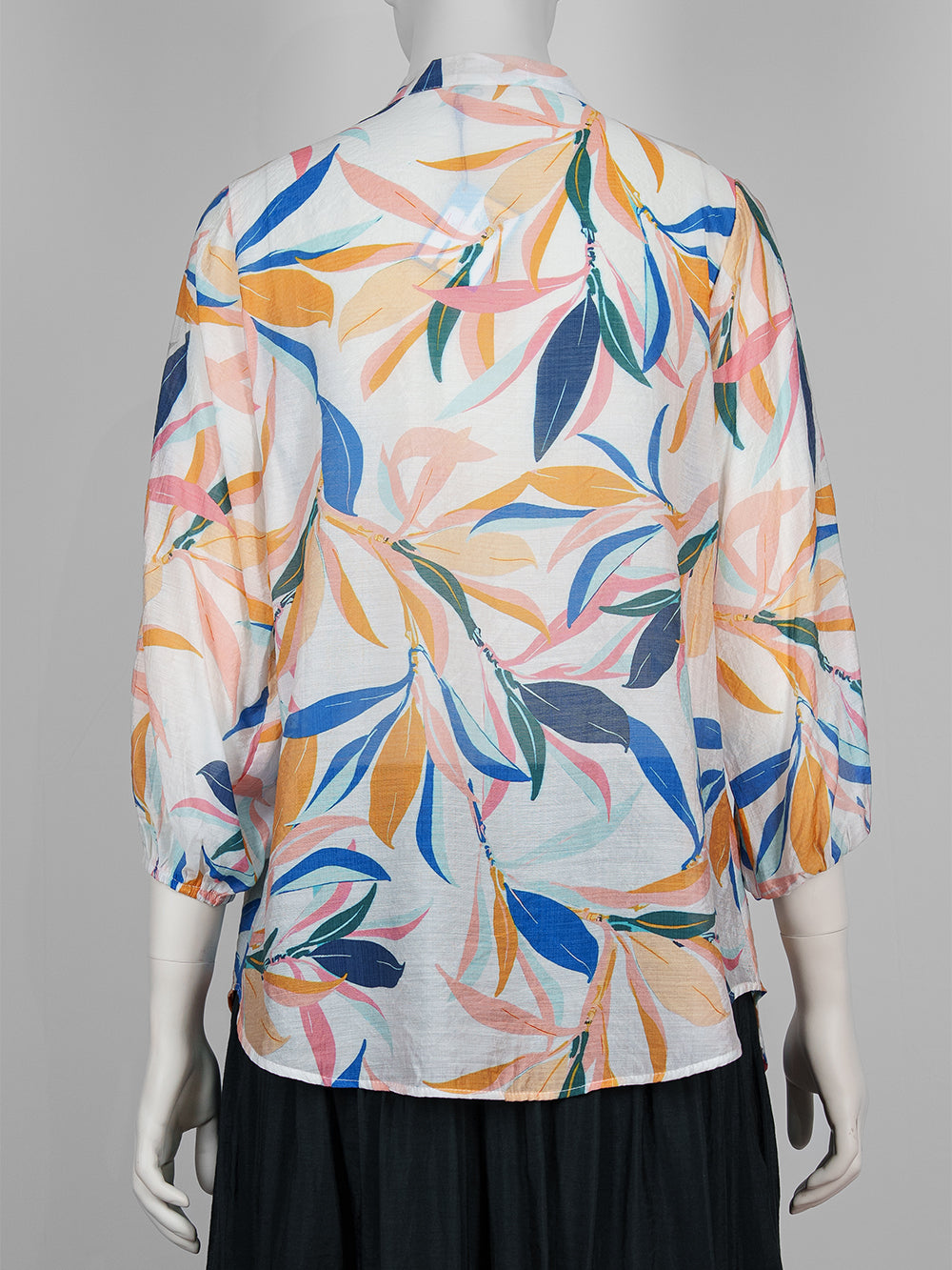 Painterly Print Button Blouse