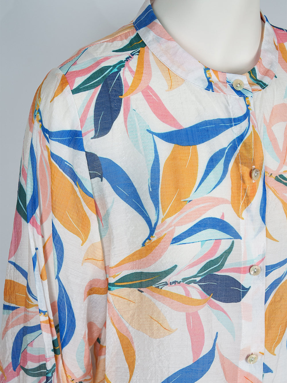 Painterly Print Button Blouse