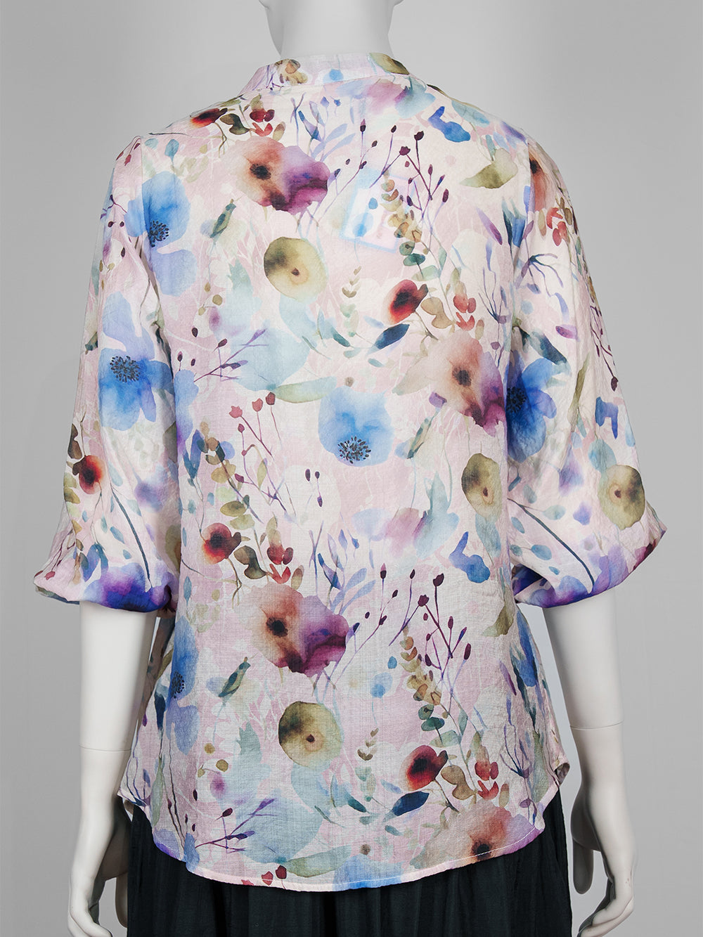 Painterly Print Button Blouse