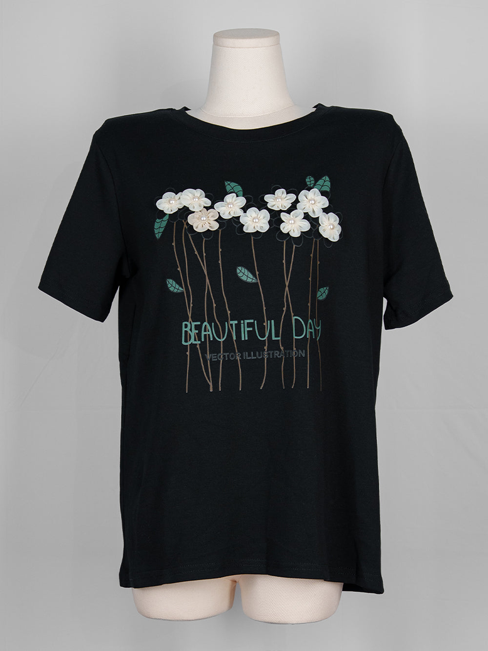 Beautiful Day Flower Embellished Tee