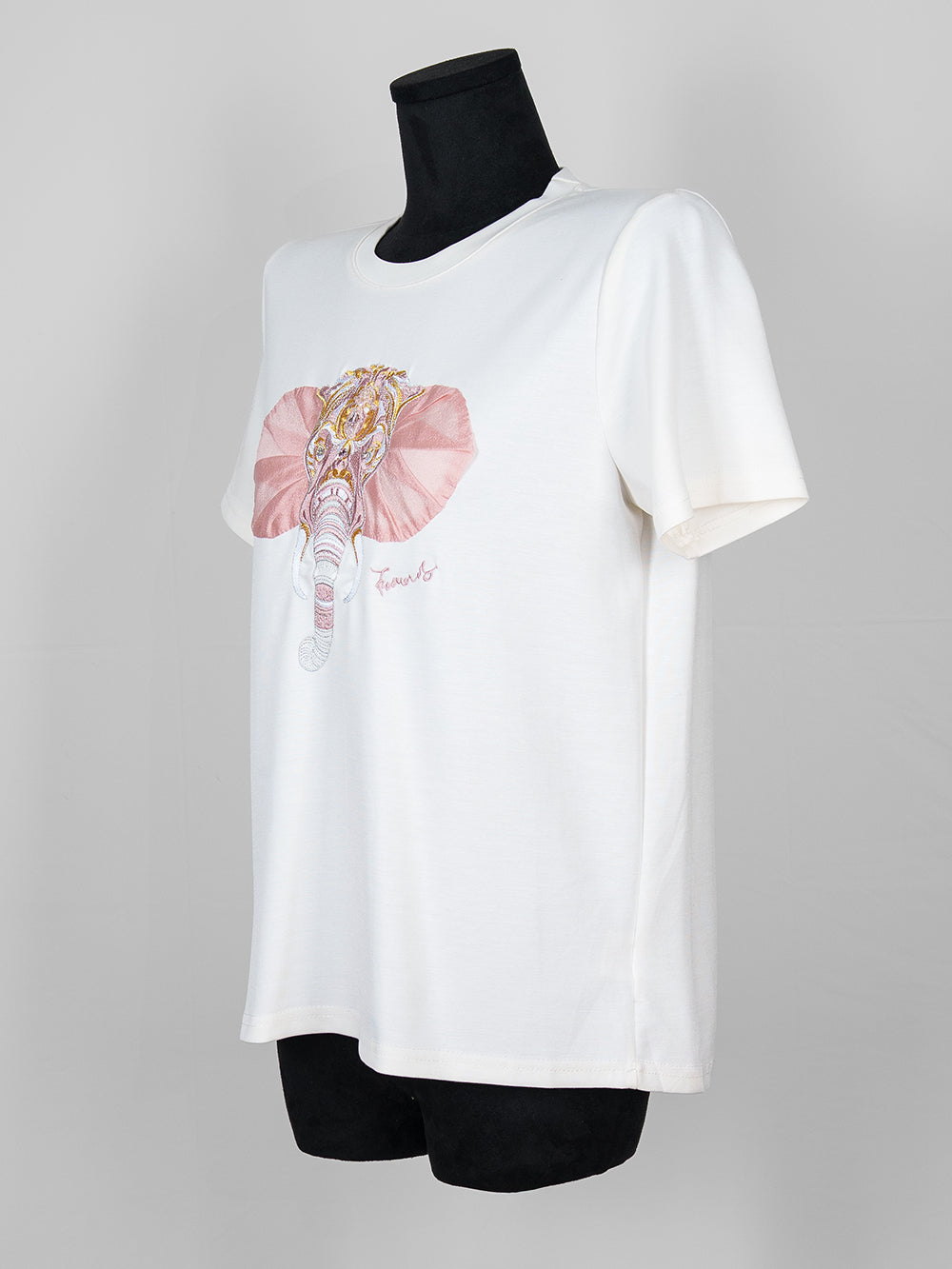Embroidered Elephant Appliqué Tee
