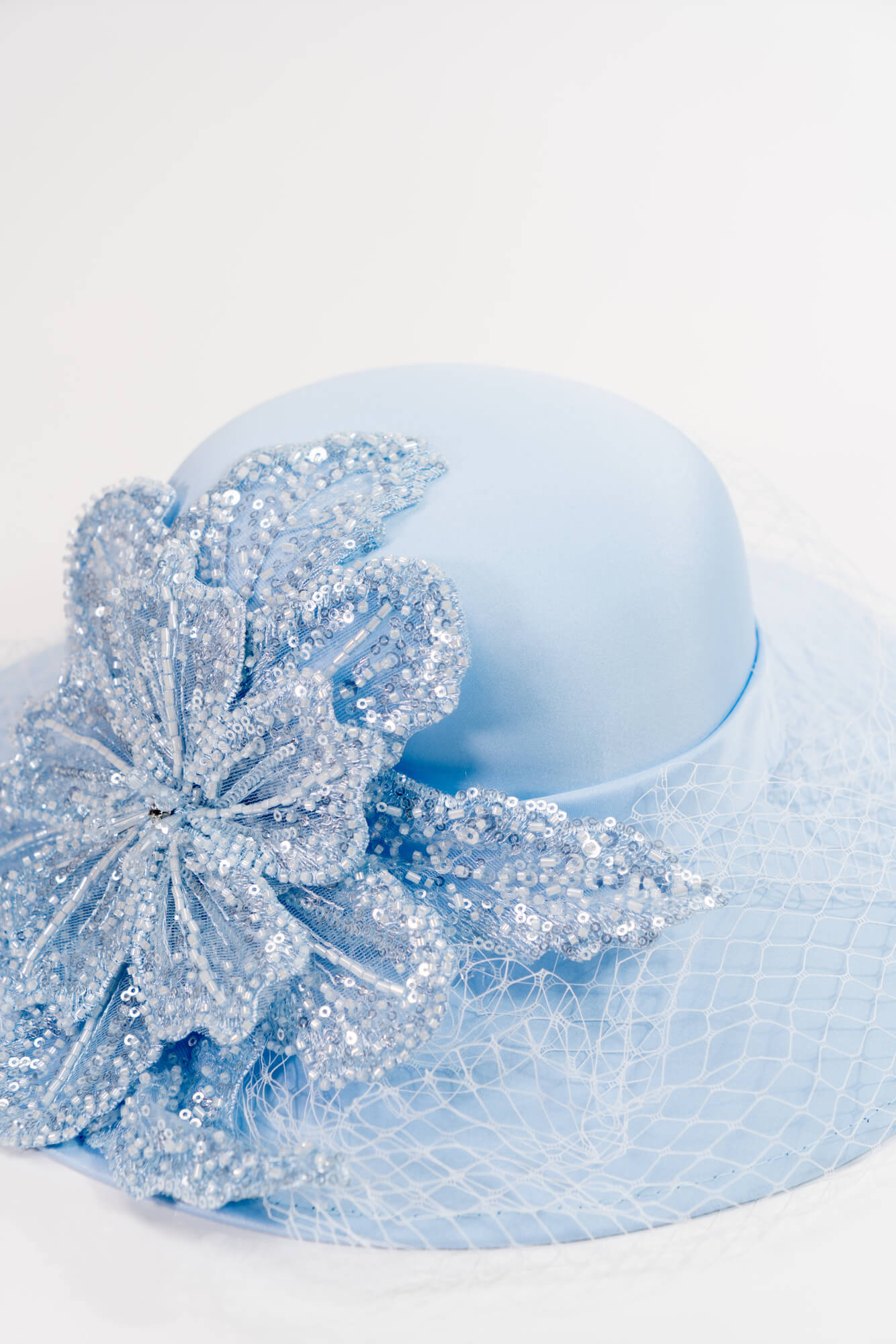 Beaded Poinsettia Fascinator Hat