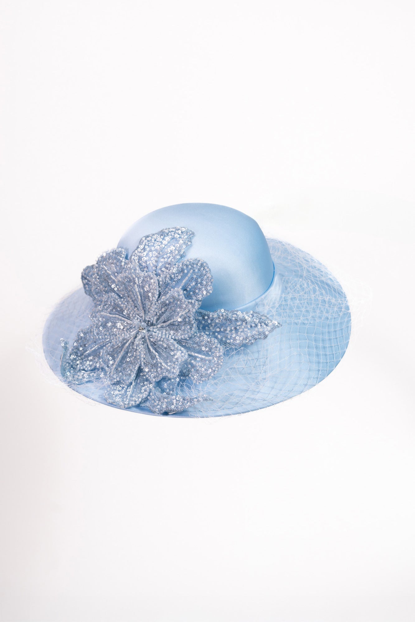 Beaded Poinsettia Fascinator Hat