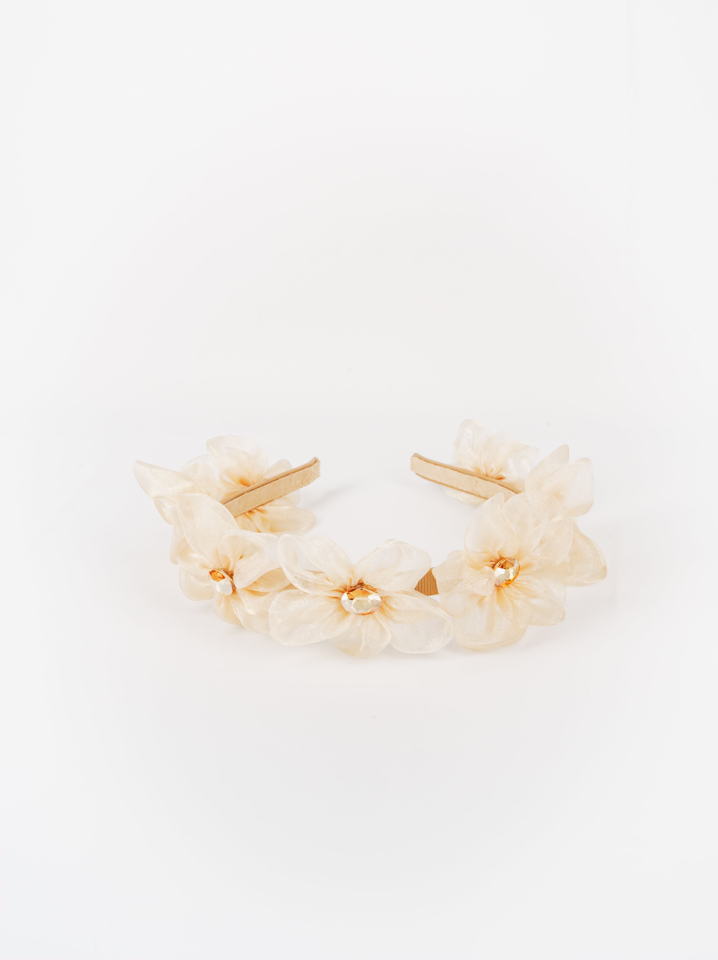 Organza Flower Headband with Crystal